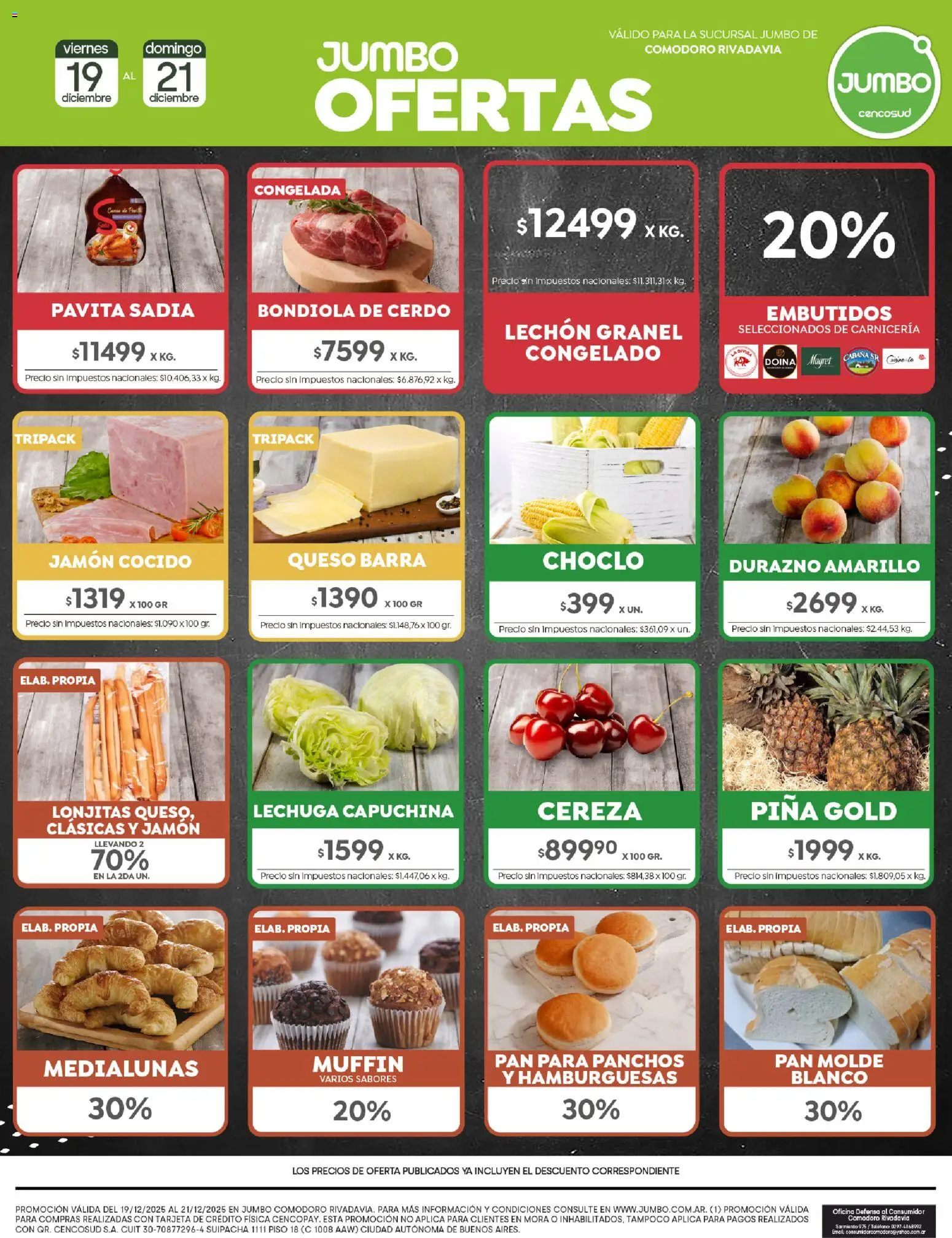Jumbo - Ofertas | Comodoro │ válido desde el 19.12.2025 | Página: 7 | Productos: Teléfono, Molde, Jamón cocido, Jamón