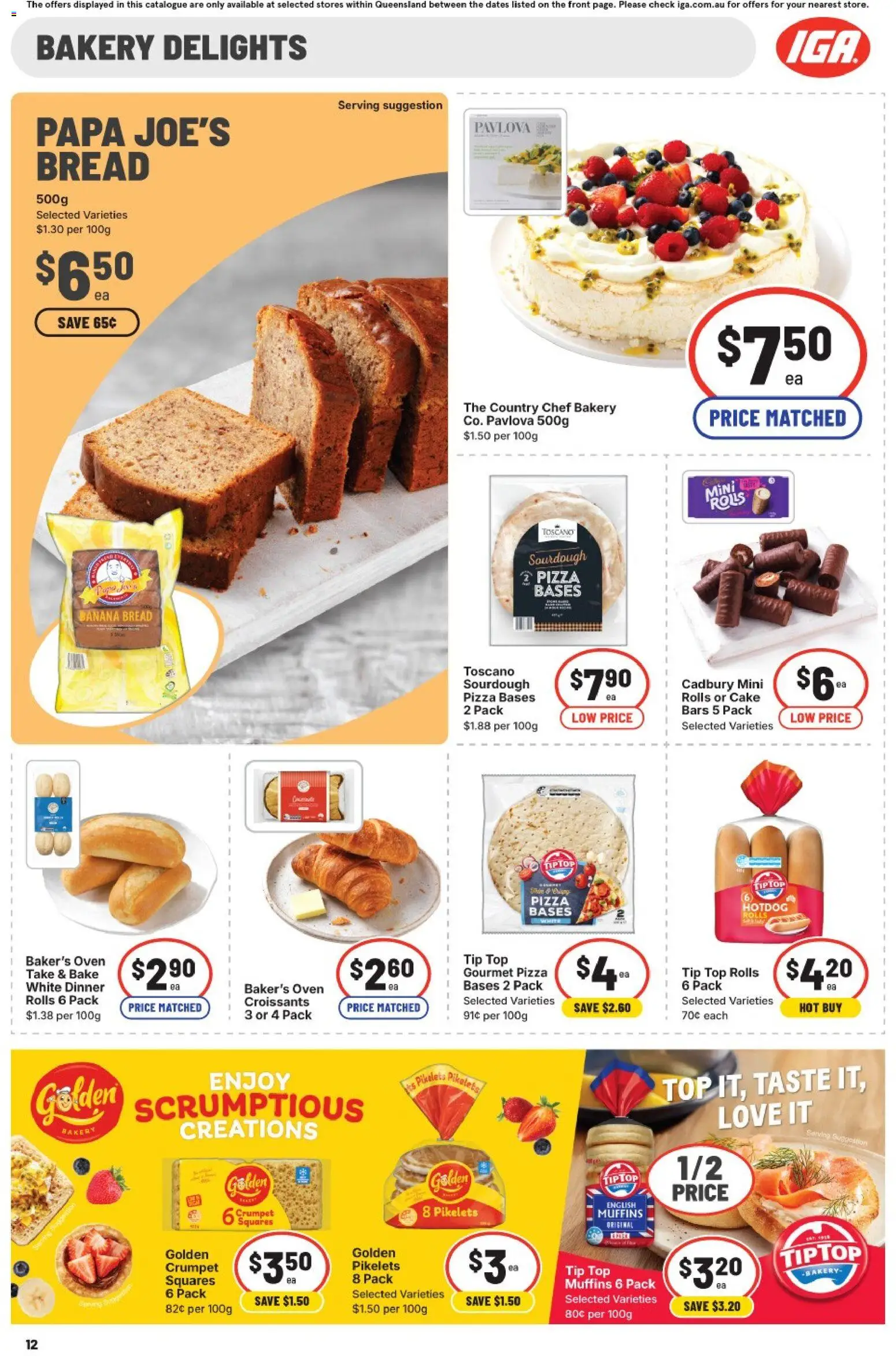 IGA catalogue - valid from 24.12.2025 | Page: 15 | Products: Bread, Pizza, Muffins, Pavlova