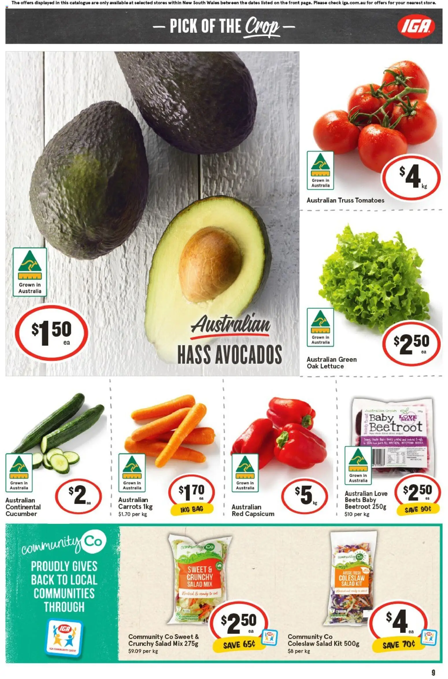 IGA catalogue - valid from 05.11.2025 | Page: 9 | Products: Lettuce, Tomatoes, Salad, Bag