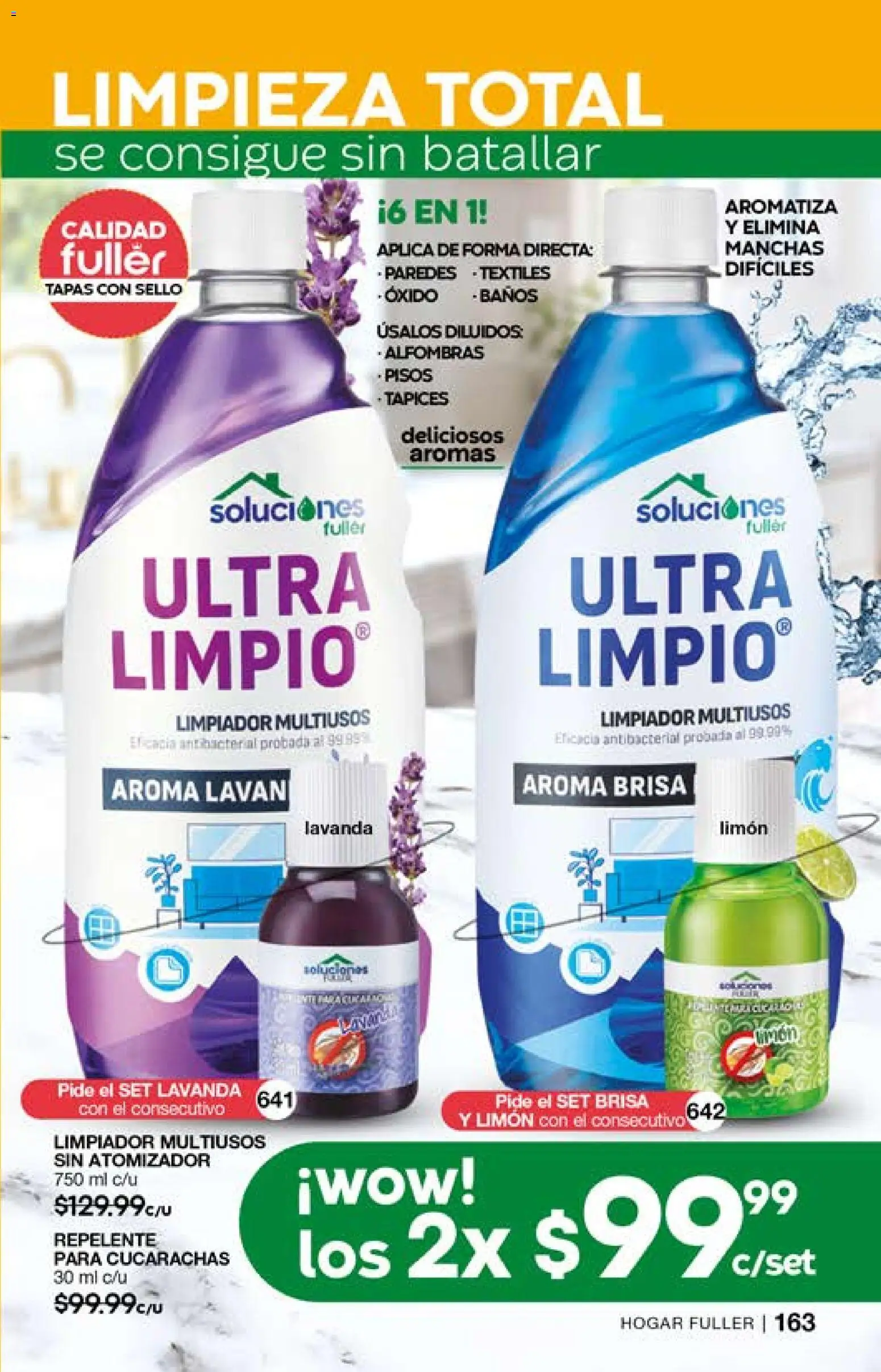 Nuevas ofertas de Fuller válidas en toda la República Mexicana desde el 15.04.2026. ¡Encuentra las mejores ofertas en Fuller campaña 1 2026! | Página: 165 | Productos: Limón, Limpiador, Repelente
