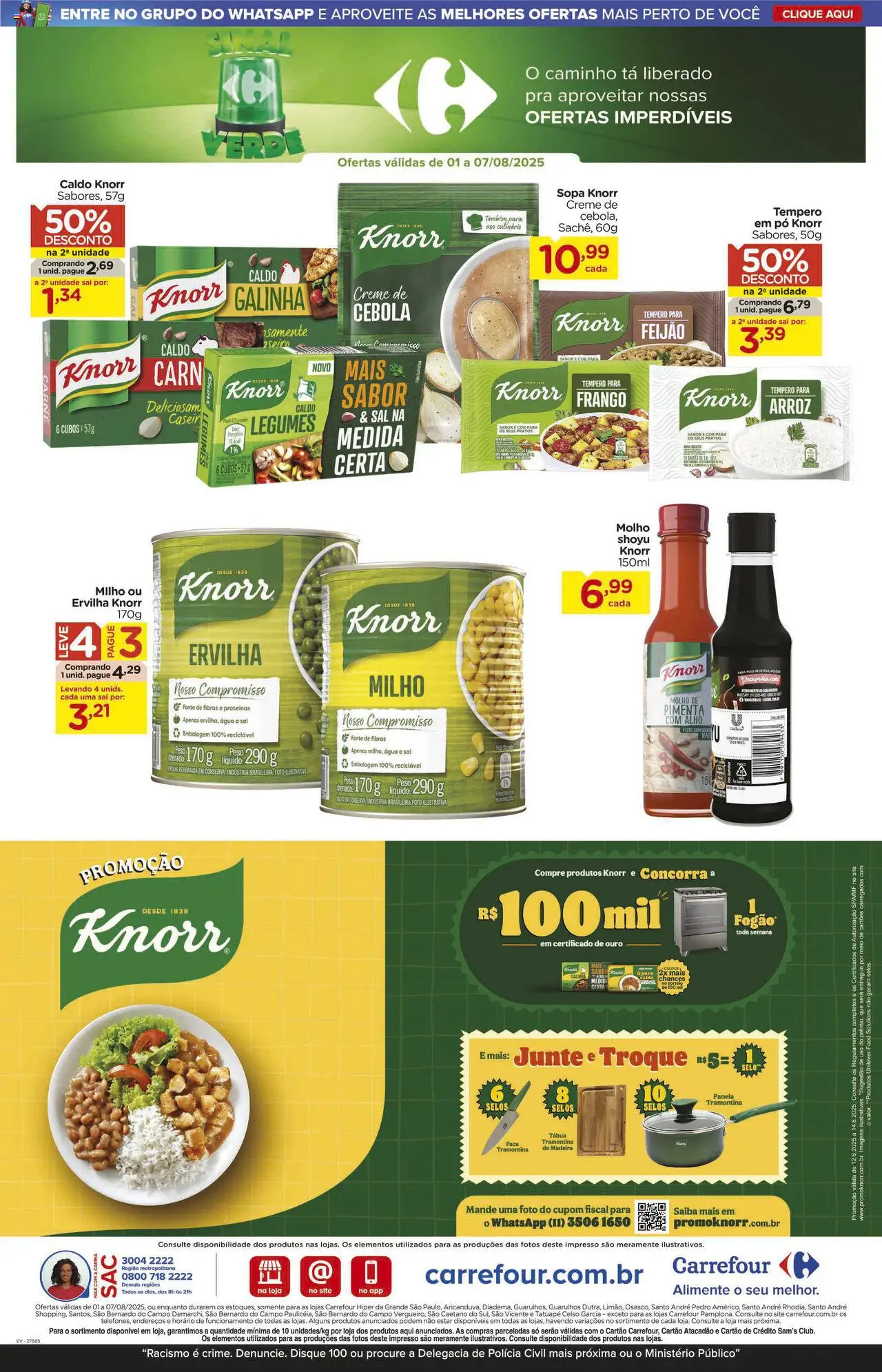 Carrefour Folheto - válido de 01.08.2025 | Página: 10 | Produtos: Alho, Knorr, Tábua, Sal