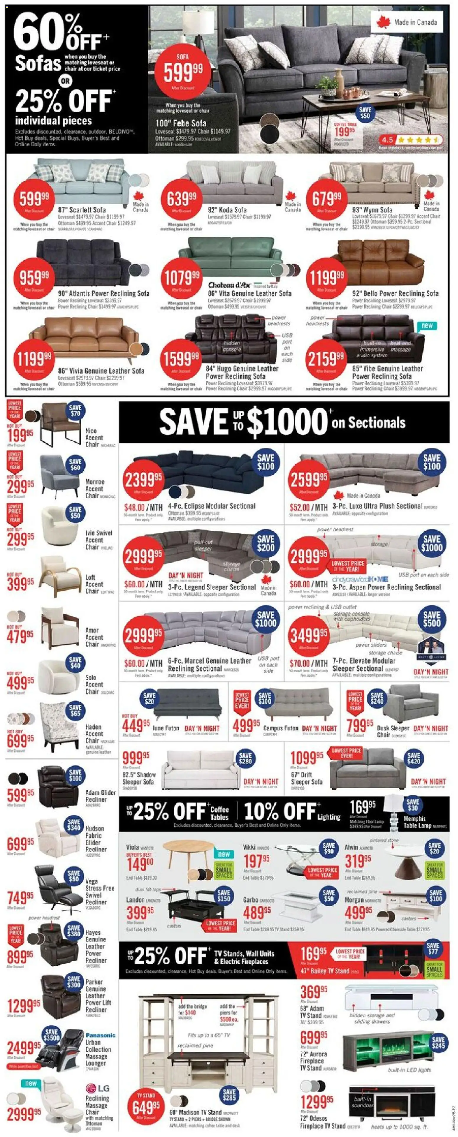 The Brick flyer valid from 28.11.2025 | Page: 7 | Products: Tv, Audio, Sofa, Lamp