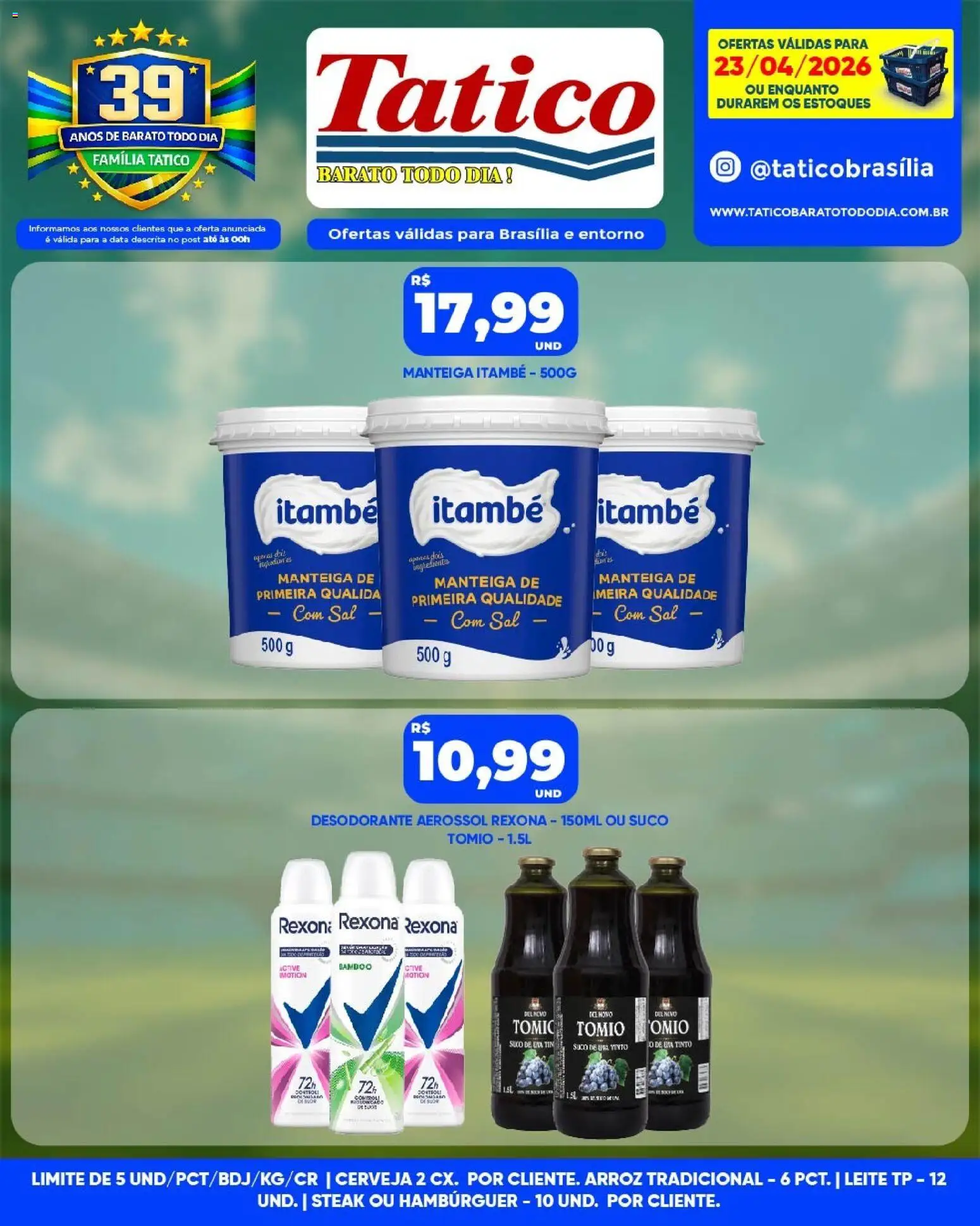 Tatico Folheto - válido de 23.04.2026 | Página: 11 | Produtos: Desodorante, Manteiga, Suco, Rexona