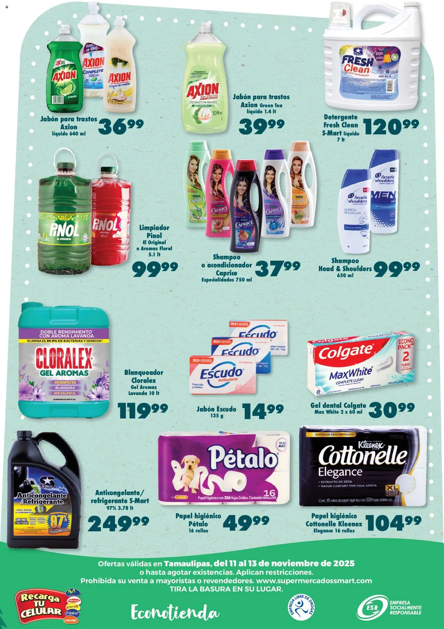 Nuevas ofertas de S-Mart válidas en toda la República Mexicana desde el 11.11.2025. ¡Encuentra las mejores ofertas en S-Mart folleto Nuevo Laredo! | Página: 6 | Productos: Crema, Papel higiénico, Cloro, Jabón