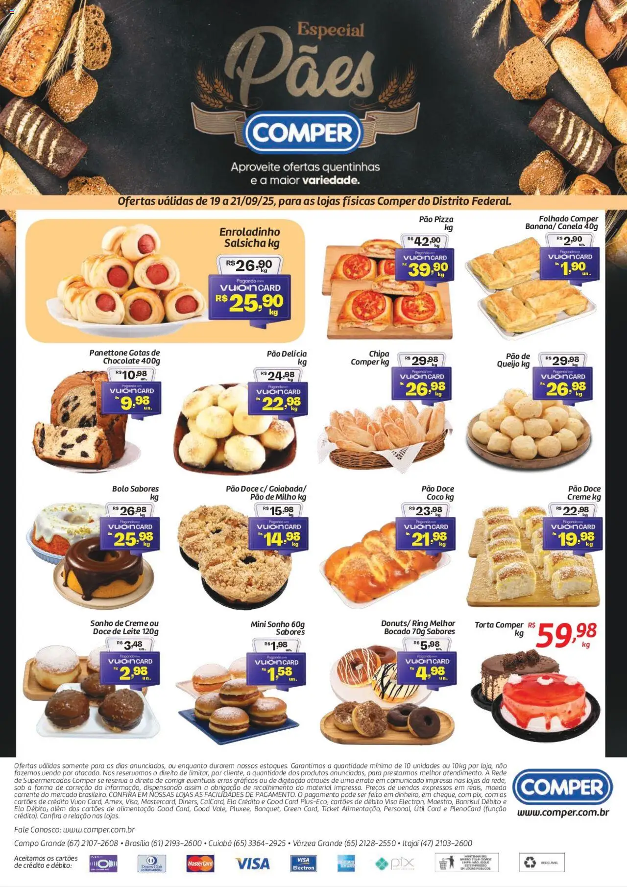 Comper Folheto - válido de 19.09.2025 | Página: 1 | Produtos: Leite, Pão, Creme, Pão de queijo