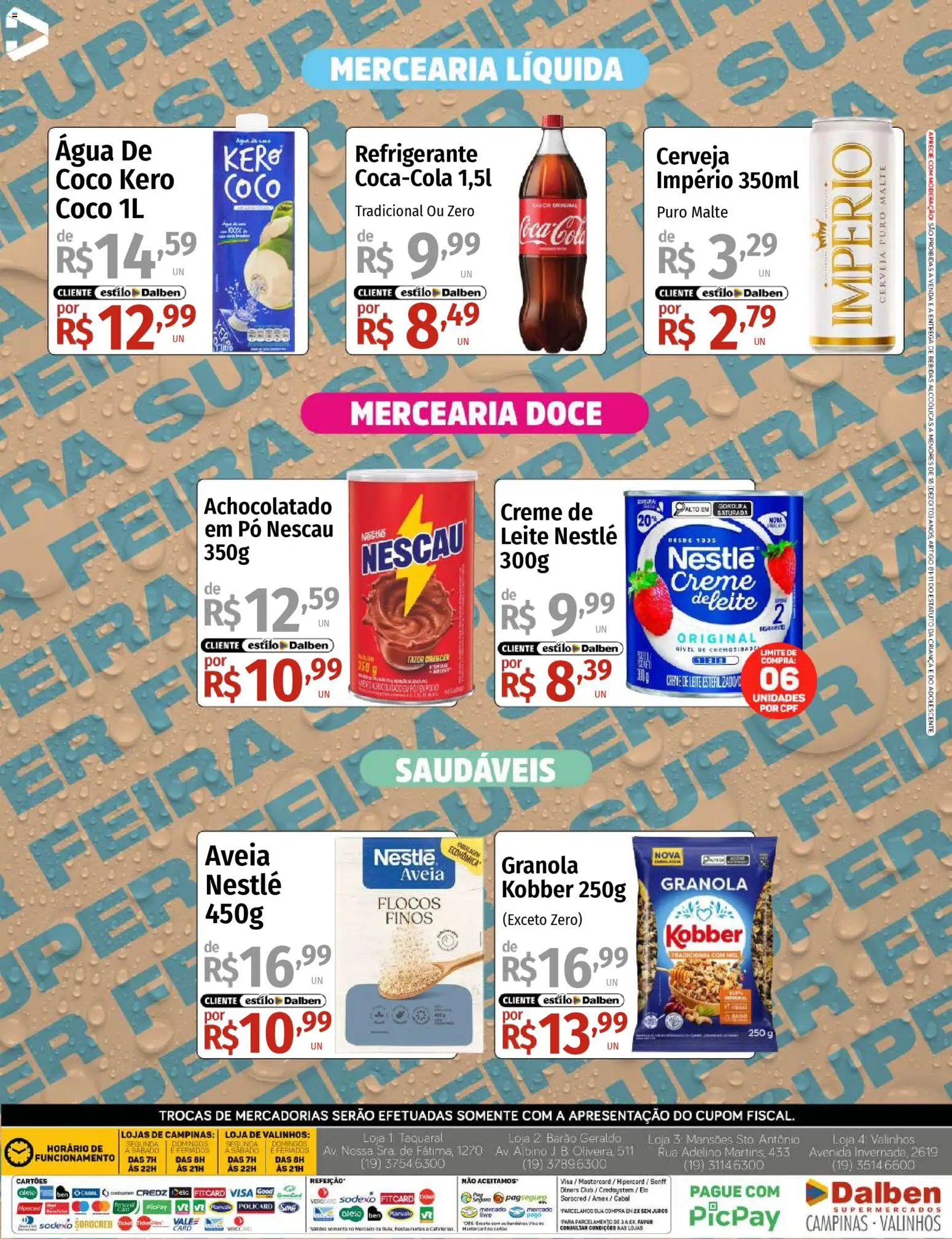 Supermercado Dalben Folheto - válido de 19.01.2026 | Página: 4 | Produtos: Coco, Pó, Creme, Flocos