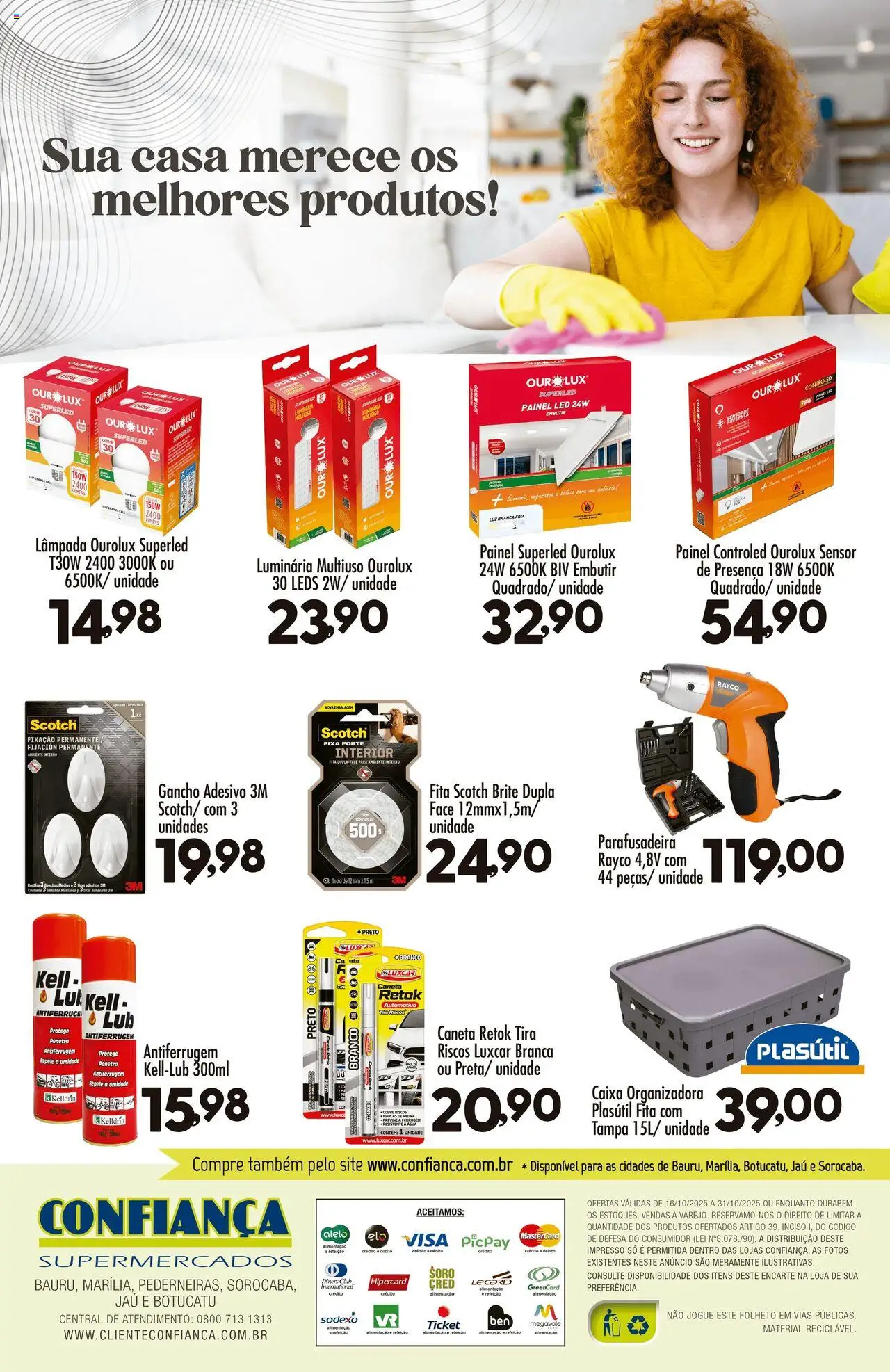 Confiança Folheto - válido de 16.10.2025 | Página: 2 | Produtos: Caneta, Luminária, Fita, Parafusadeira