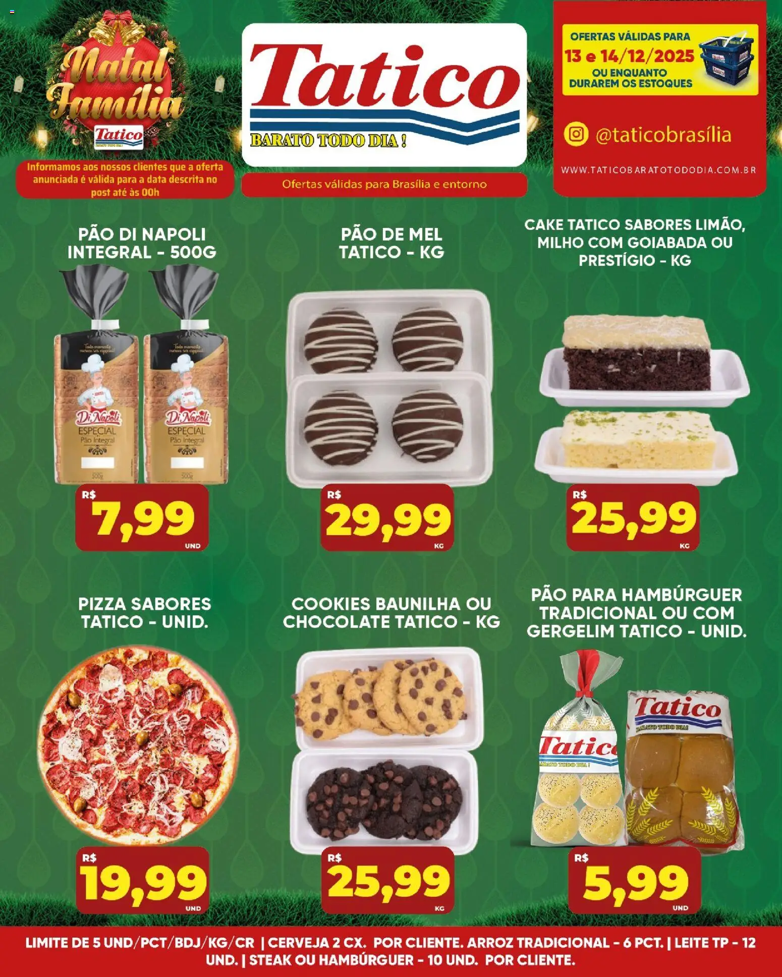 Tatico Folheto - válido de 15.12.2025 | Página: 25 | Produtos: Pão, Chocolate, Pizza, Hambúrguer