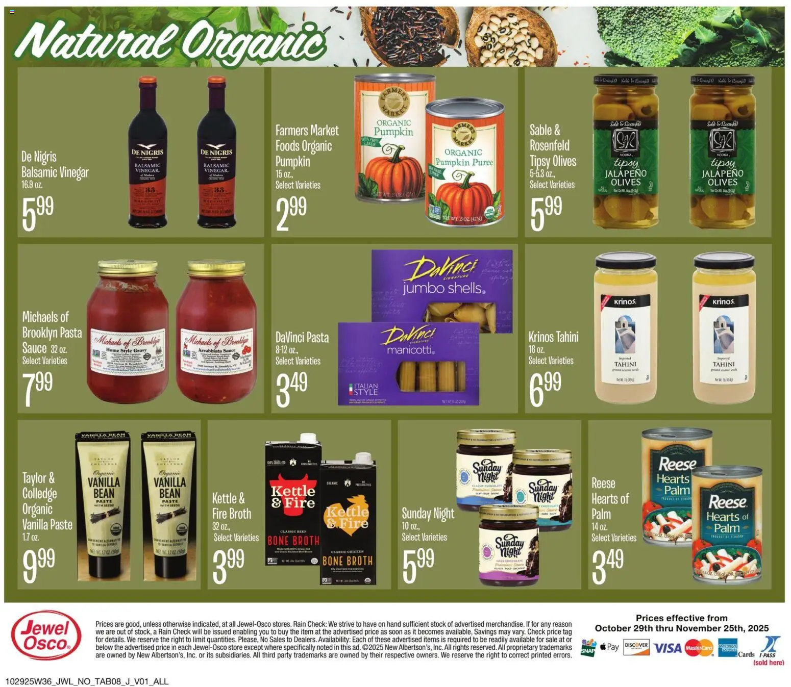 Jewel Osco Specialty & Local - valid from 29.10.2025 | Page: 8 | Products: Vinegar, Chocolate, Sauce, Kettle