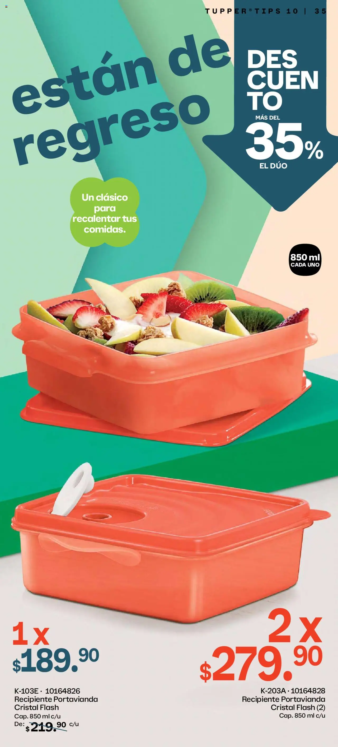 Nuevas ofertas de Tupperware válidas en toda la República Mexicana desde el 08.09.2025. ¡Encuentra las mejores ofertas en Tupperware - Catálogo! | Página: 35 | Productos: Tupper
