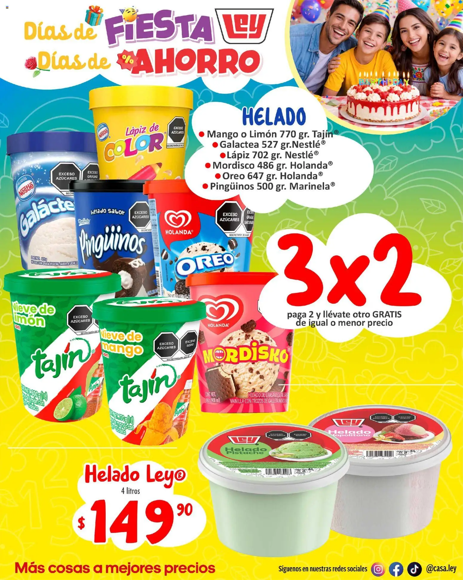 Nuevas ofertas de Casa Ley válidas en toda la República Mexicana desde el 18.04.2026. ¡Encuentra las mejores ofertas en  Casa Ley folleto Interior suple Día del Niño! | Página: 10 | Productos: Limón, Leche, Mango, Helado