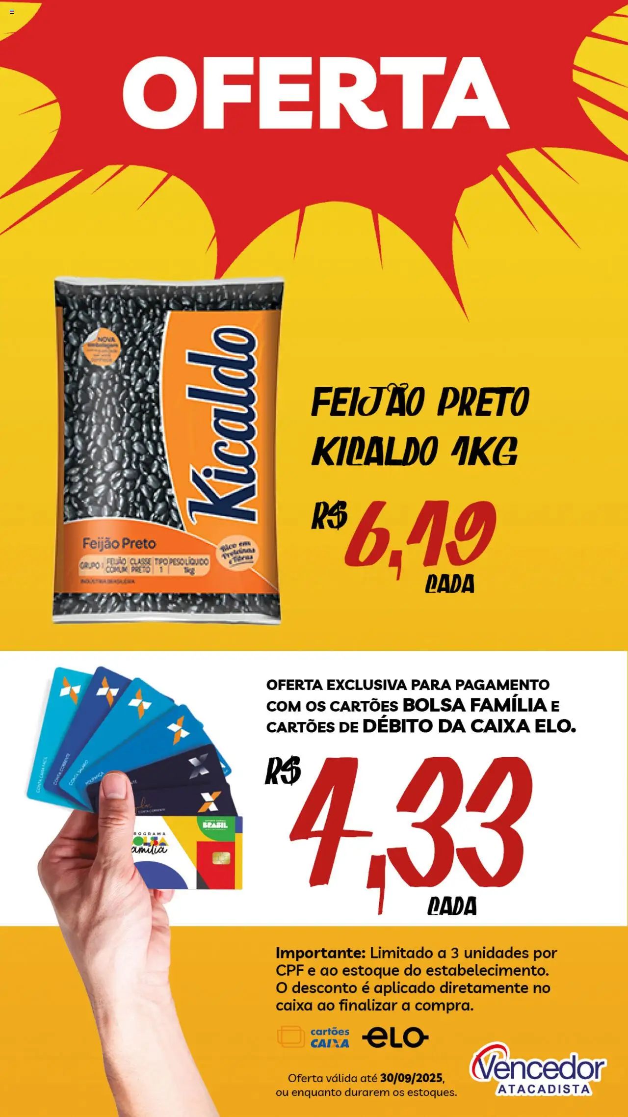 Vencedor Atacadista Folheto - válido de 08.09.2025 | Página: 9 | Produtos: Feijão, Caixa, Bolsa