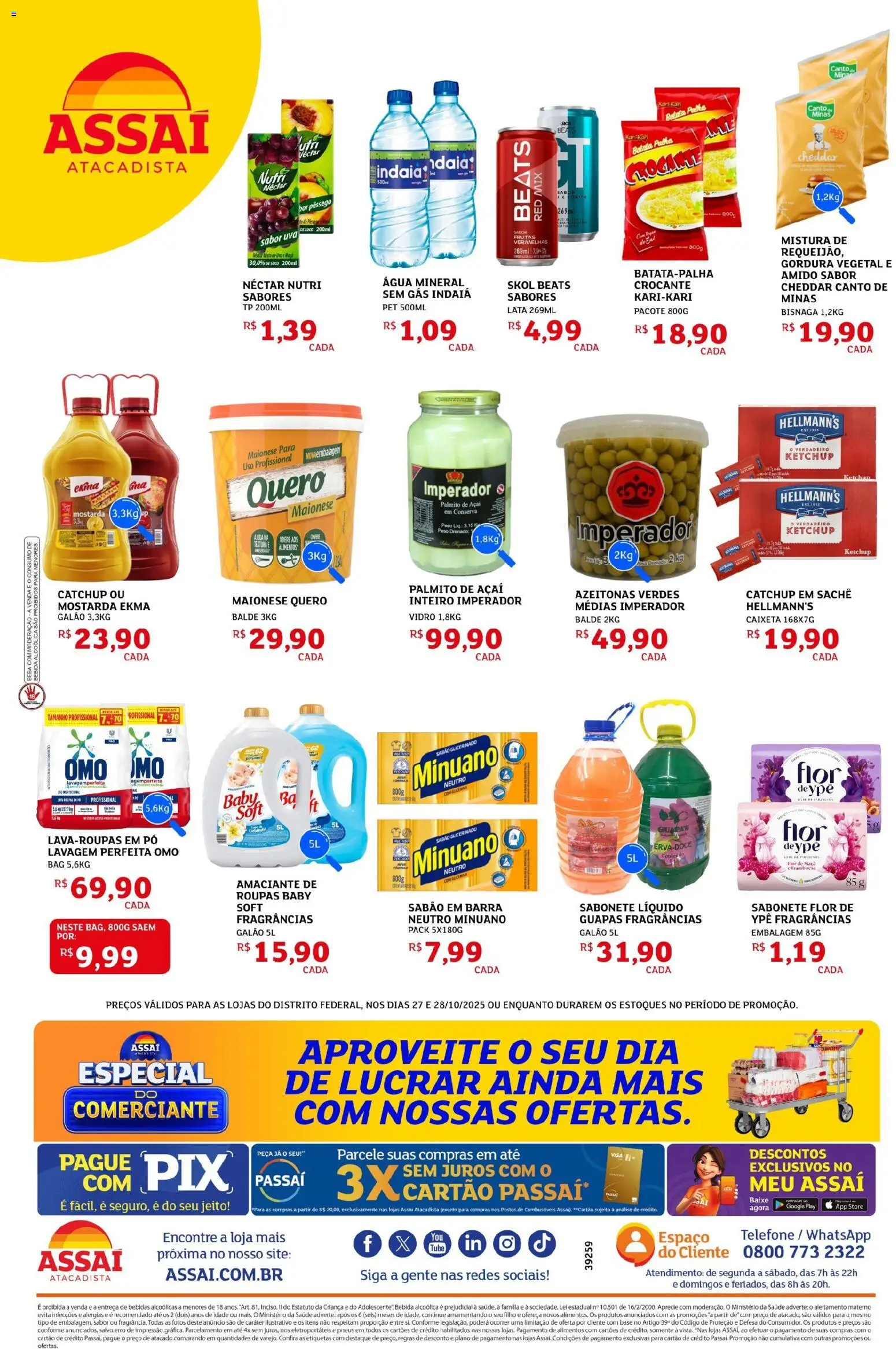 Assaí Atacadista Folheto - válido de 27.10.2025 | Página: 2 | Produtos: Roupas, Água mineral, Maionese, Balde