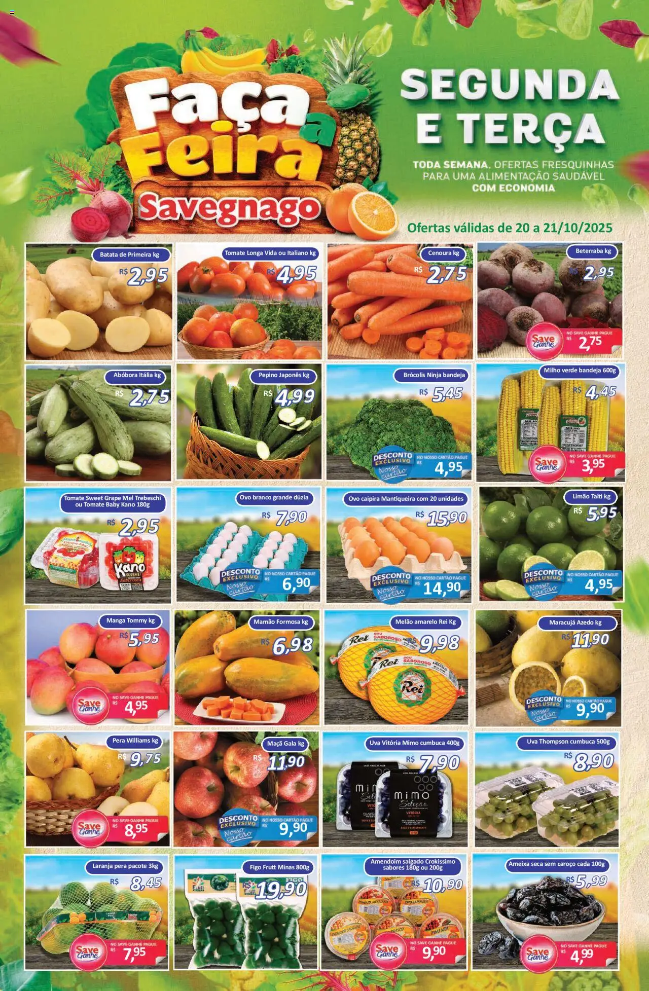 Savegnago Folheto - válido de 20.10.2025 | Página: 1 | Produtos: Figo, Maracujá, Faca, Mamão