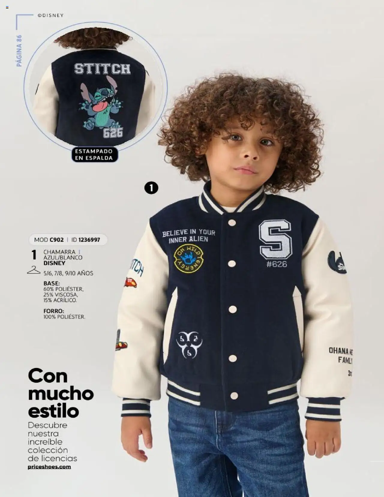 Nuevas ofertas de Price Shoes válidas en toda la República Mexicana desde el 15.10.2025. ¡Encuentra las mejores ofertas en Price Shoes Catálogo Licencias otoño / invierno ! | Página: 86 | Productos: Chamarra