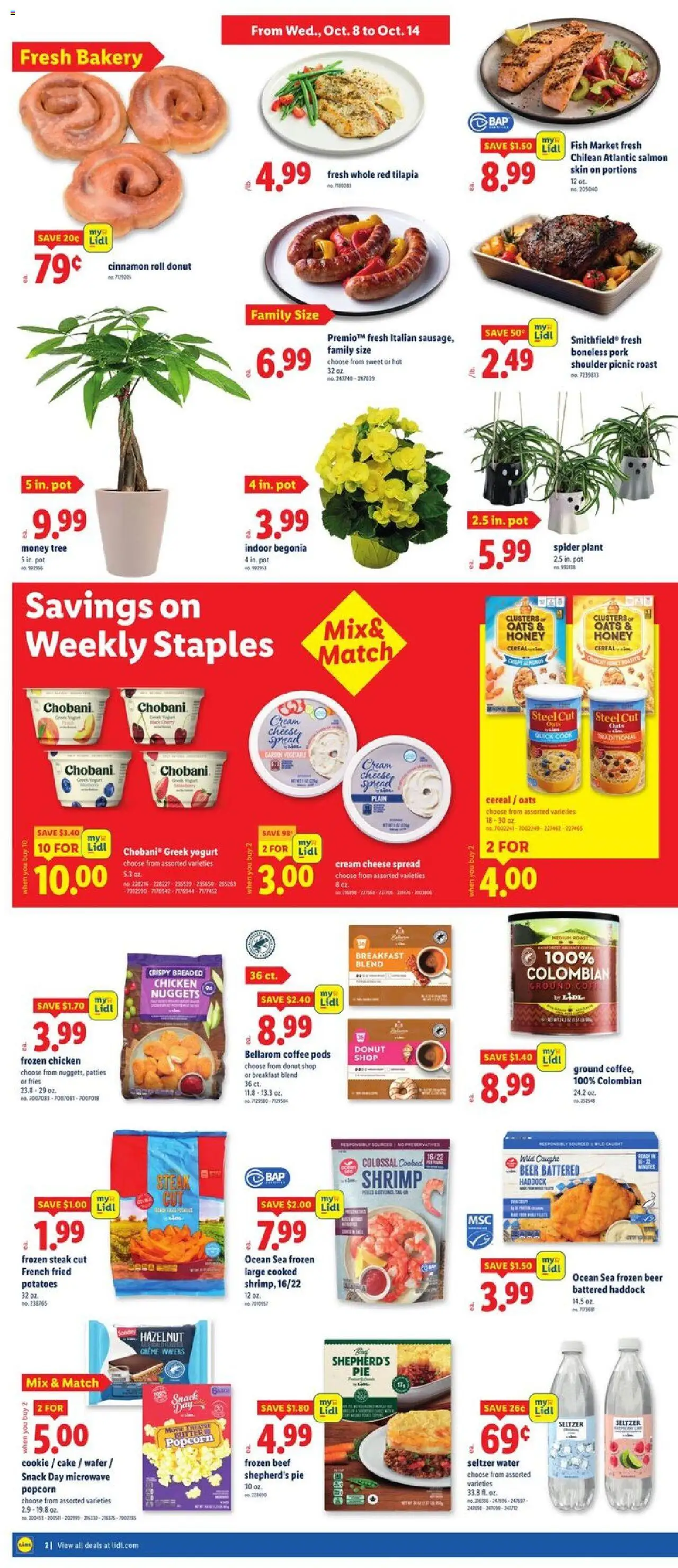 Lidl Weekly Ad - valid from 08.10.2025 | Page: 2 | Products: Cheese, Coffee, Microwave, Potatoes