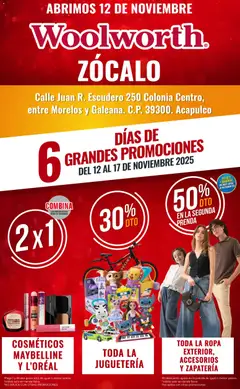 Vista previa de Del Sol y Woolworth catálogo Apertura Acapulco Centro 217, nuevo folleto de la tienda, válido en México a partir del 12.11.2025