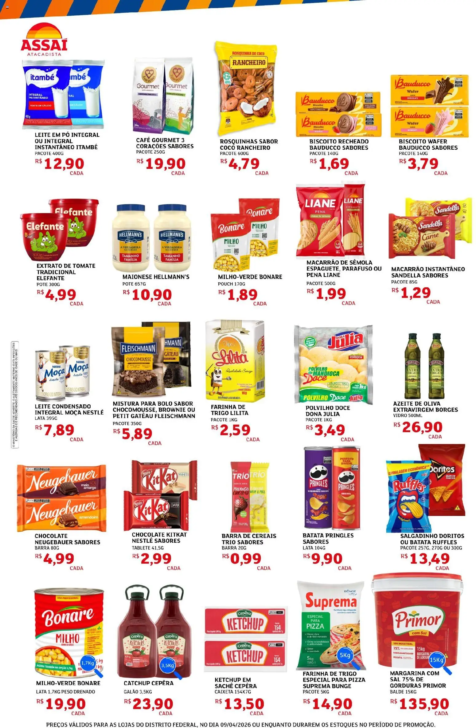 Assaí Atacadista Folheto - válido de 09.04.2026 | Página: 2 | Produtos: Bolo, Batata, Rosquinha, Leite condensado