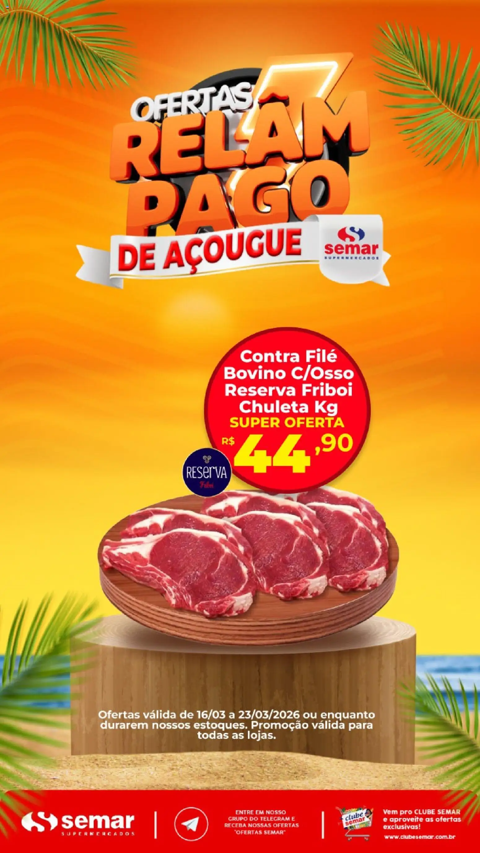 Semar Supermercado Folheto - válido de 16.03.2026 | Página: 1 | Produtos: Contra filé