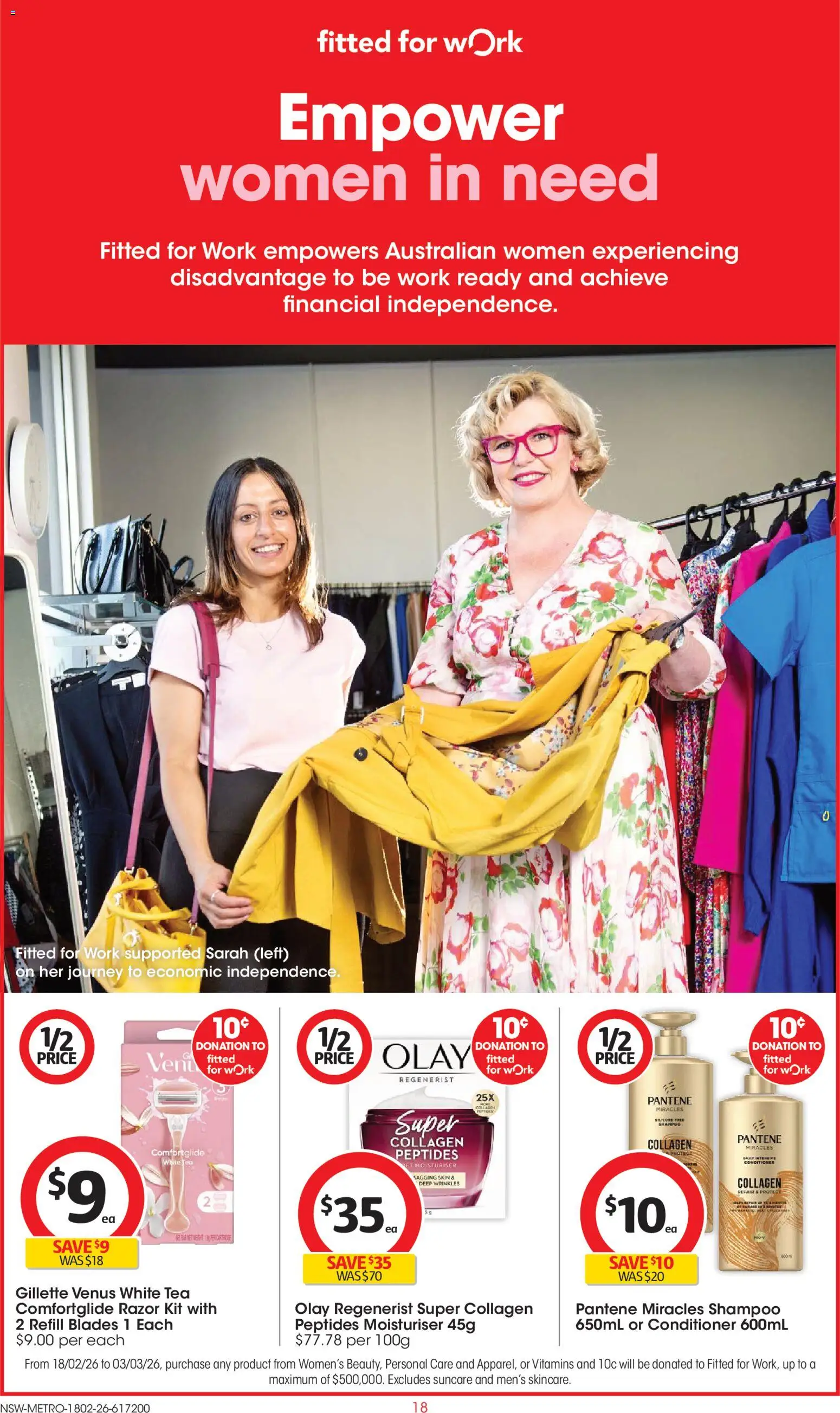 Coles catalogue - valid from 18.02.2026 | Page: 18 | Products: Shampoo, Conditioner, Tea, Collagen