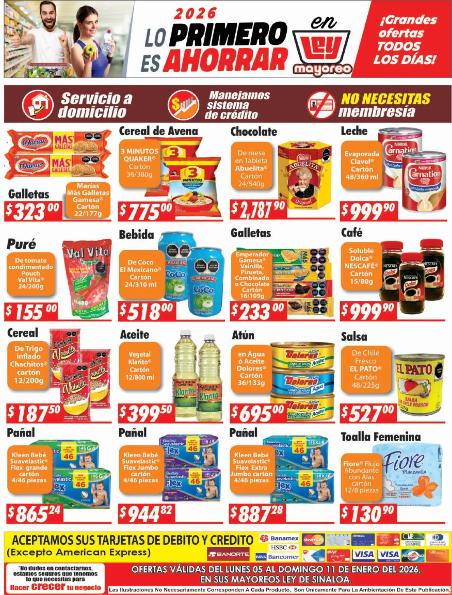 Nuevas ofertas de Casa Ley válidas en toda la República Mexicana desde el 05.01.2026. ¡Encuentra las mejores ofertas en Casa Ley folleto Sinaloa! | Página: 2 | Productos: Tomate, Café, Galletas, Toalla