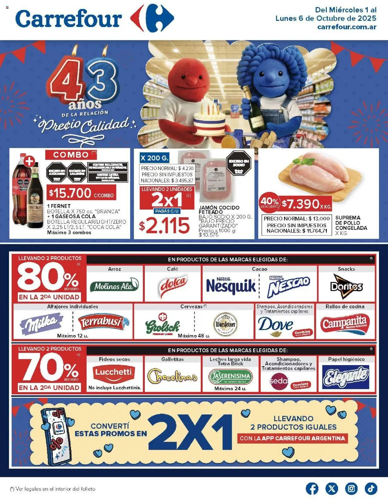 Carrefour - Ofertas - Chubut │ válido desde el 01.10.2025 | Página: 2 | Productos: Cocina, Pollo, Jamón, Cacao