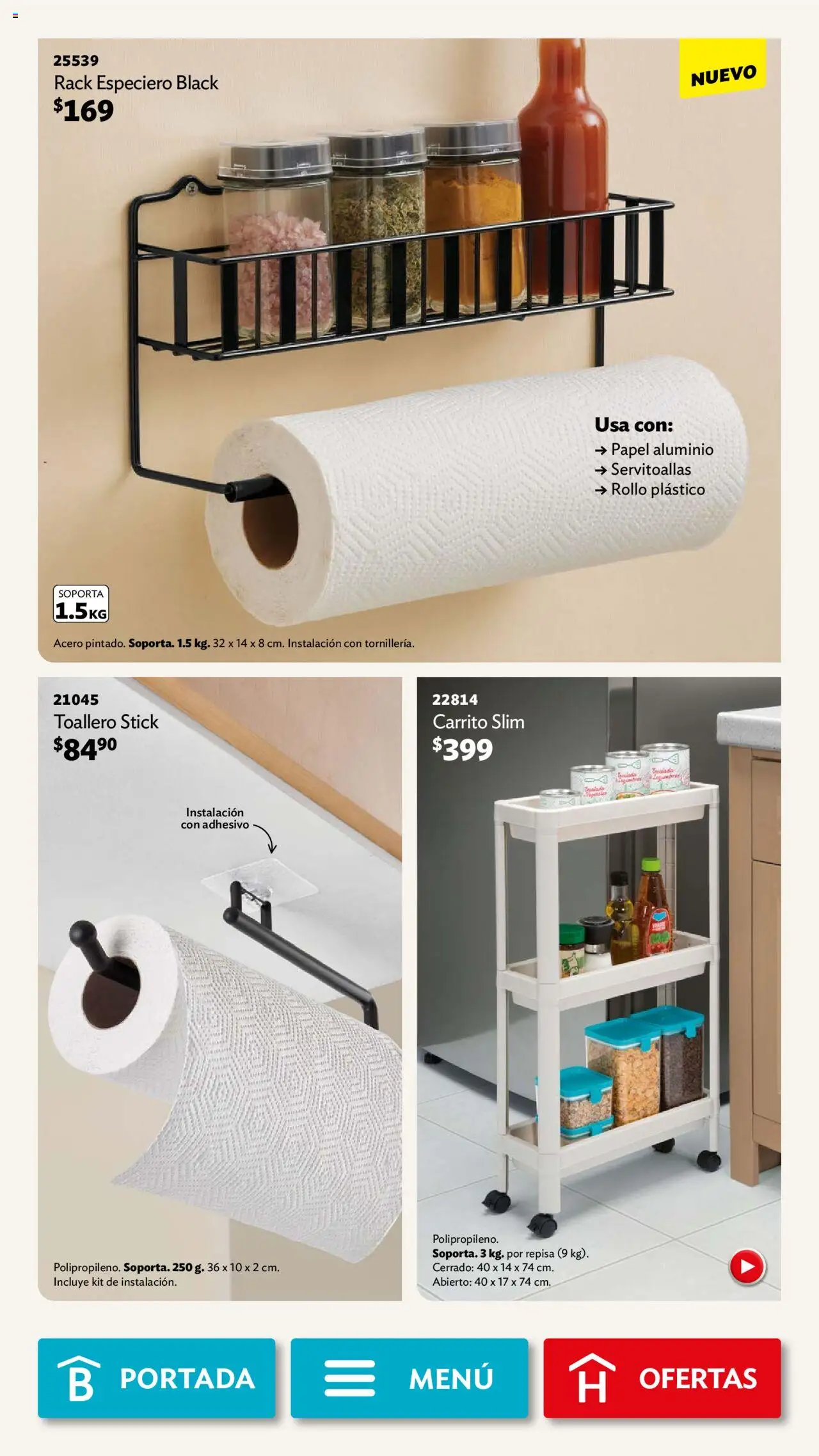 Nuevas ofertas de Betterware válidas en toda la República Mexicana desde el 01.09.2025. ¡Encuentra las mejores ofertas en Betterware - Campaña 9 2025! | Página: 50 | Productos: Toallero, Repisa