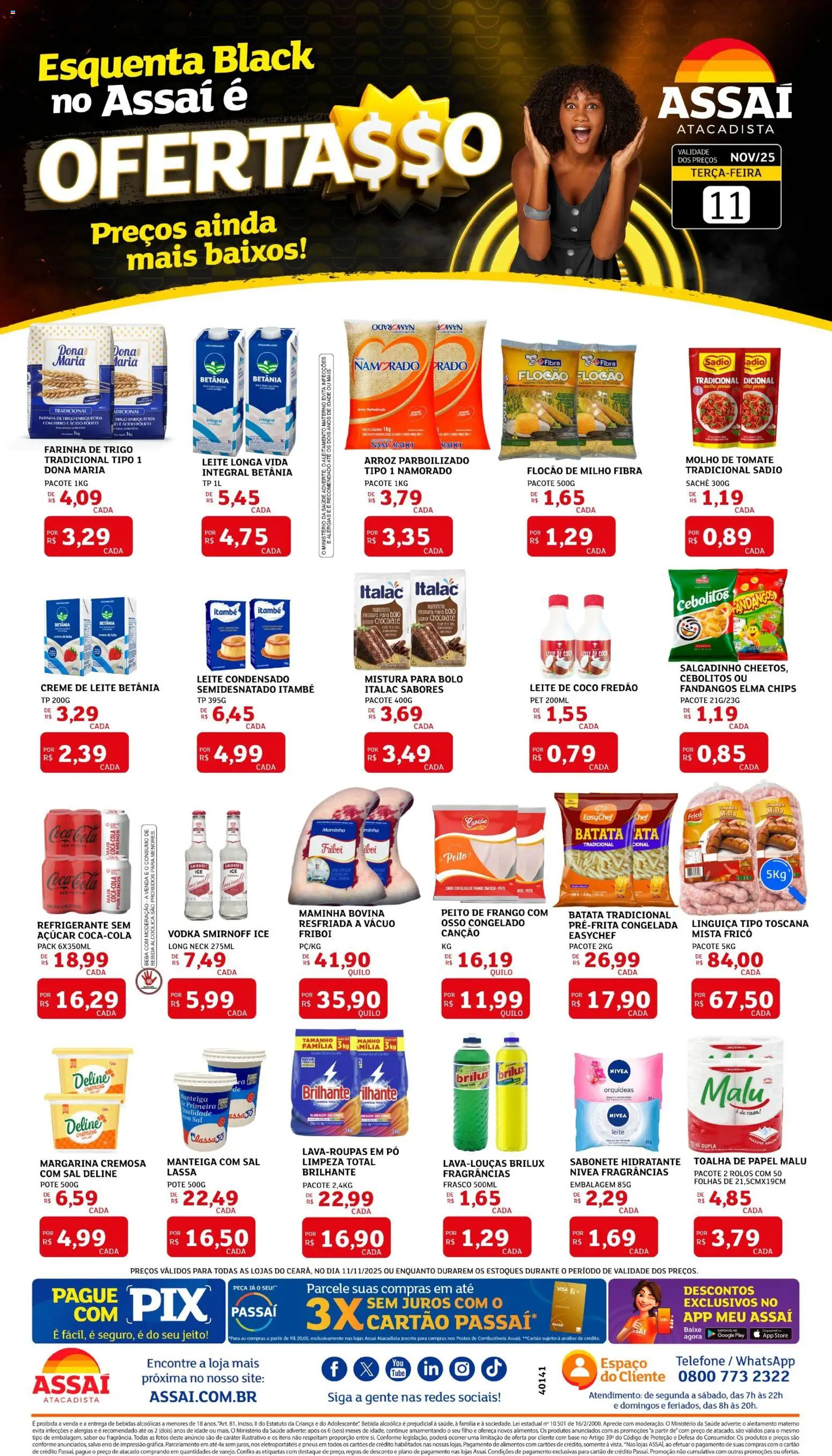 Assaí Atacadista Folheto - válido de 11.11.2025 | Página: 1 | Produtos: Coco, Linguiça, Creme, Leite condensado