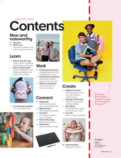 Preview of Officeworks Magazine - valid from 01.01.2026 | Page: 5 | Products: Desk, Makeup, Backpack