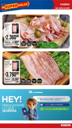Vista previa La Anonima catálogo válido desde el 23.10.2025 | Página: 5 | Productos: Mortadela, Panceta