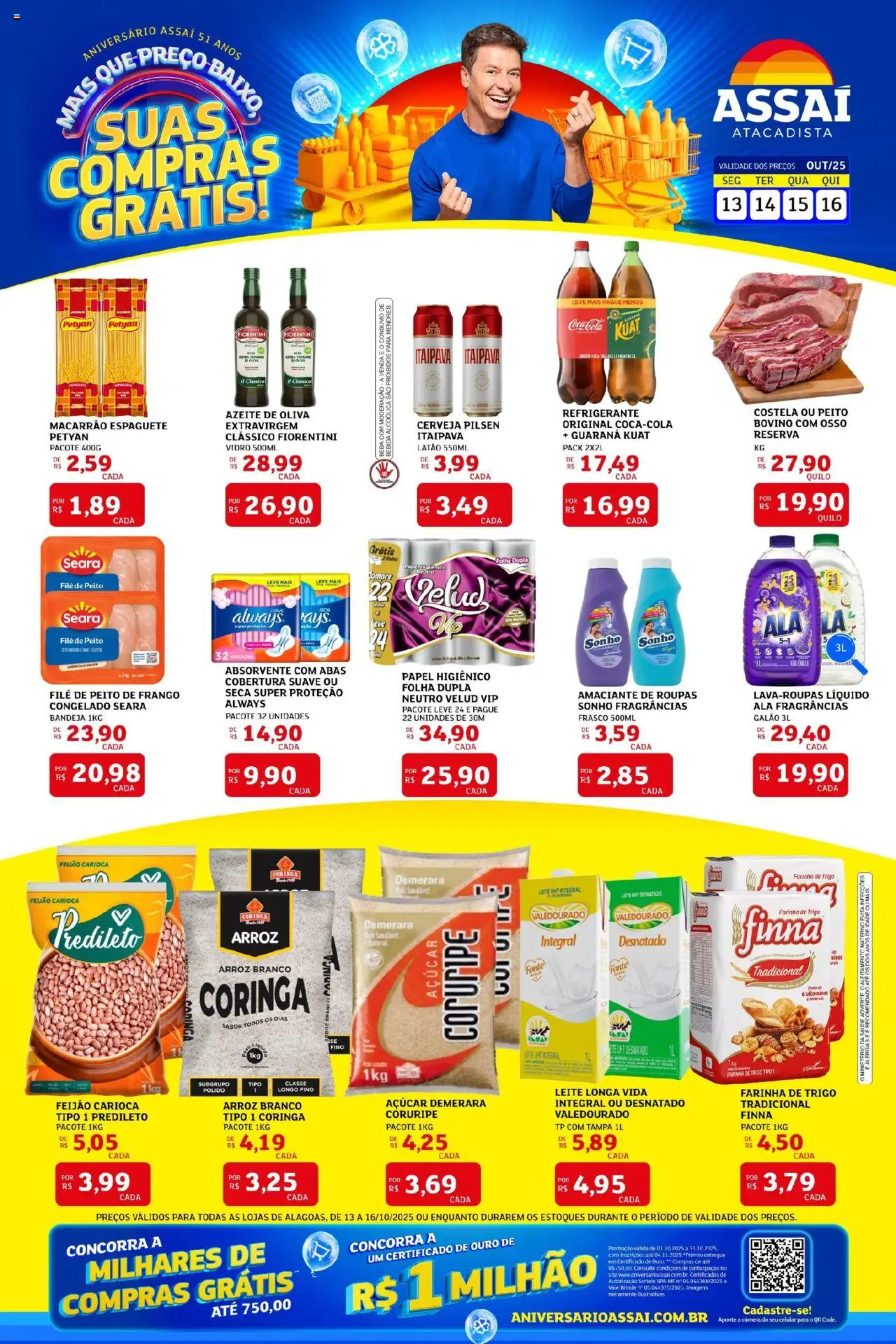 Assaí Atacadista Folheto - válido de 13.10.2025 | Página: 1 | Produtos: Banco, Cerveja, Bandeja, Câmera