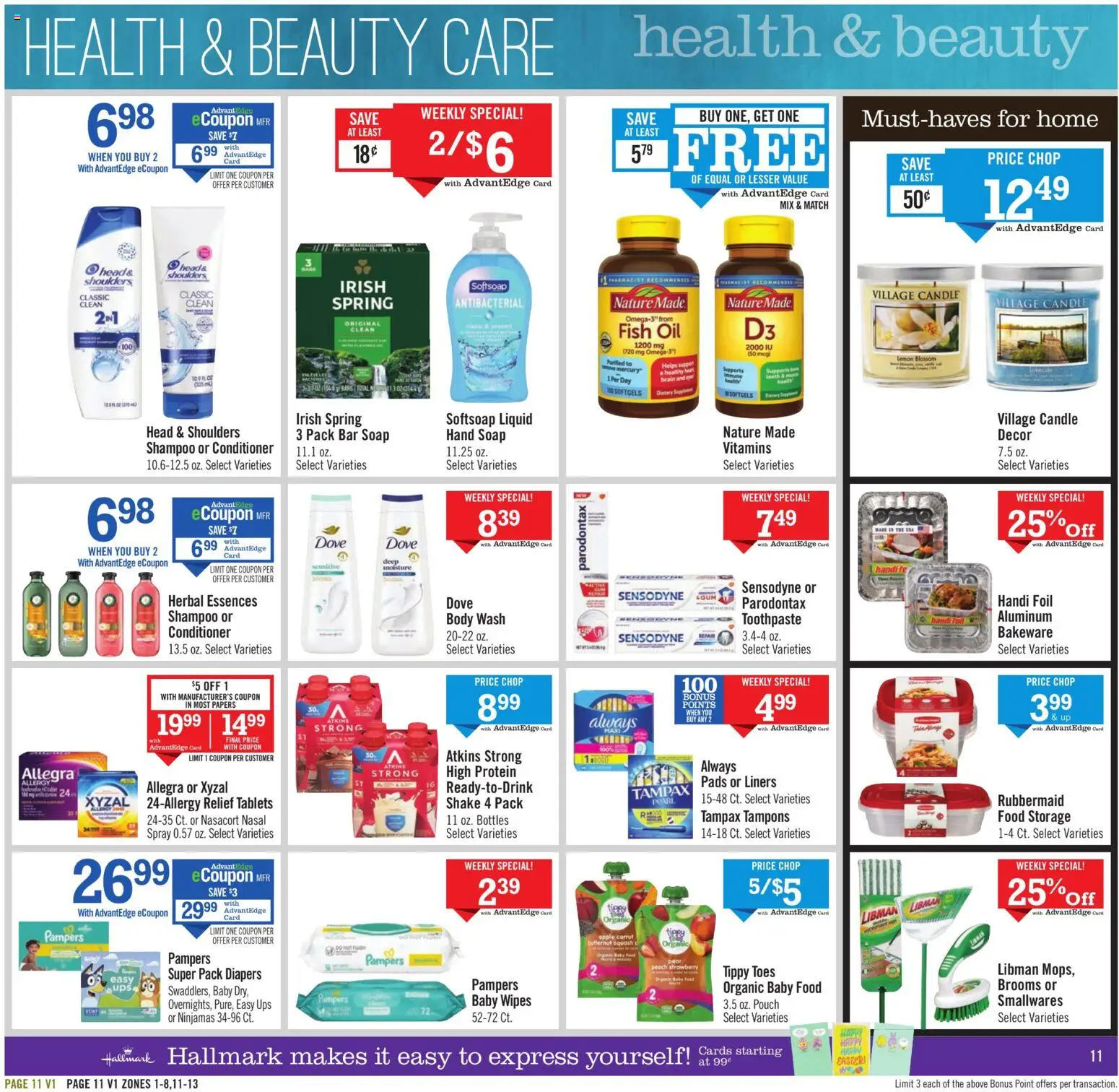 Price Chopper - Weekly Flyer - valid from 29.03.2026 | Page: 11 | Products: Soap, Tampons, Body Wash, UPS