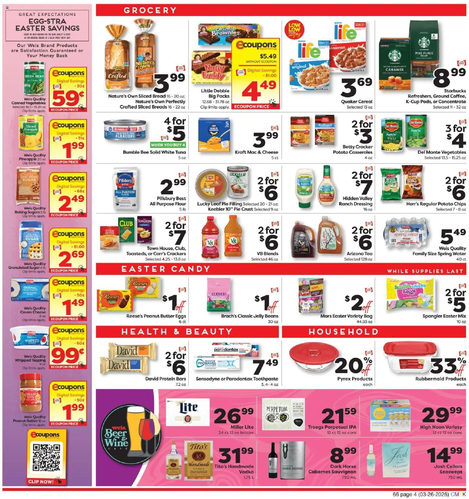 Weis Weekly Circular - NJ - valid from 26.03.2026 | Page: 6 | Products: Clip, Eggs, Vodka, Sugar