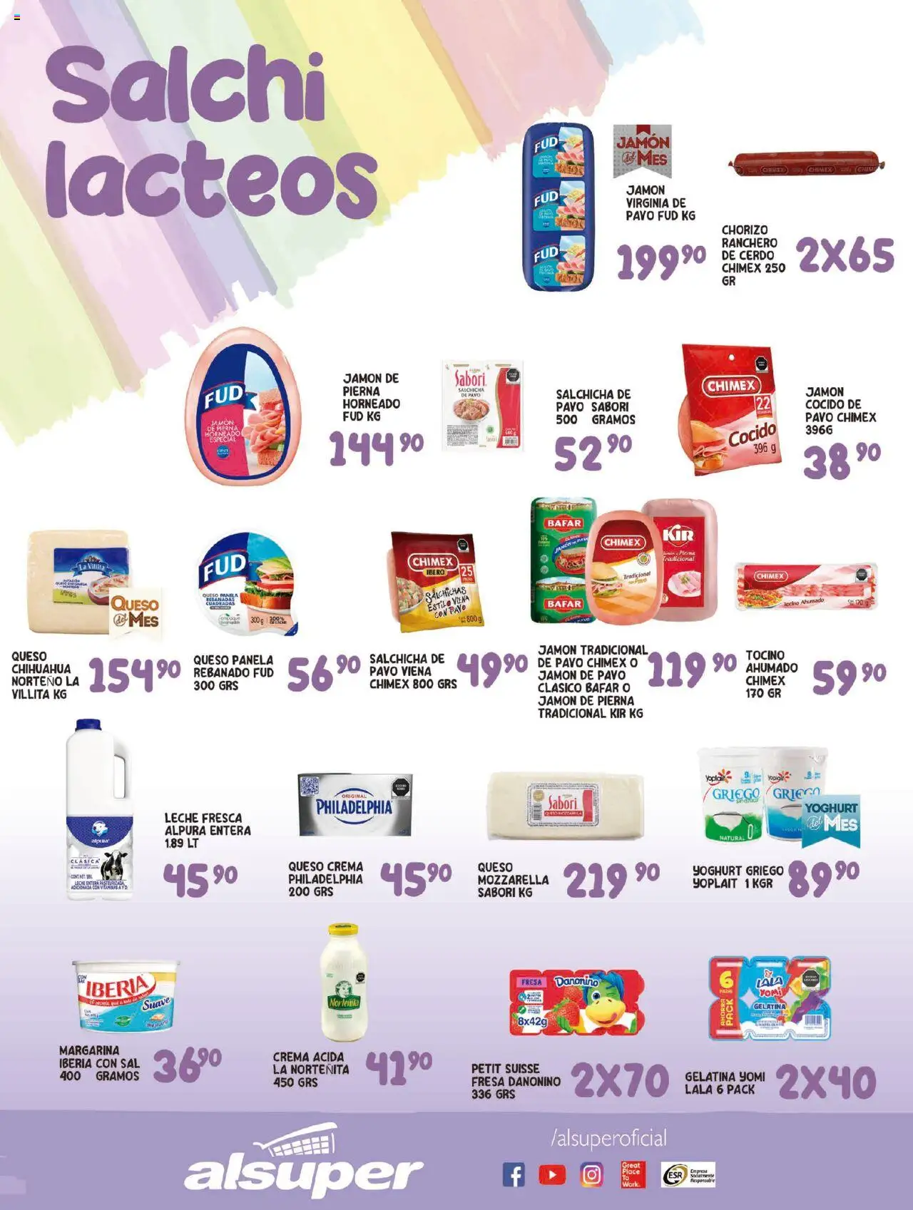 Nuevas ofertas de Alsuper válidas en toda la República Mexicana desde el 09.09.2025. ¡Encuentra las mejores ofertas en Alsuper - Folleto - Saltillo! | Página: 3 | Productos: Tocino, Queso crema, Pala, Margarina