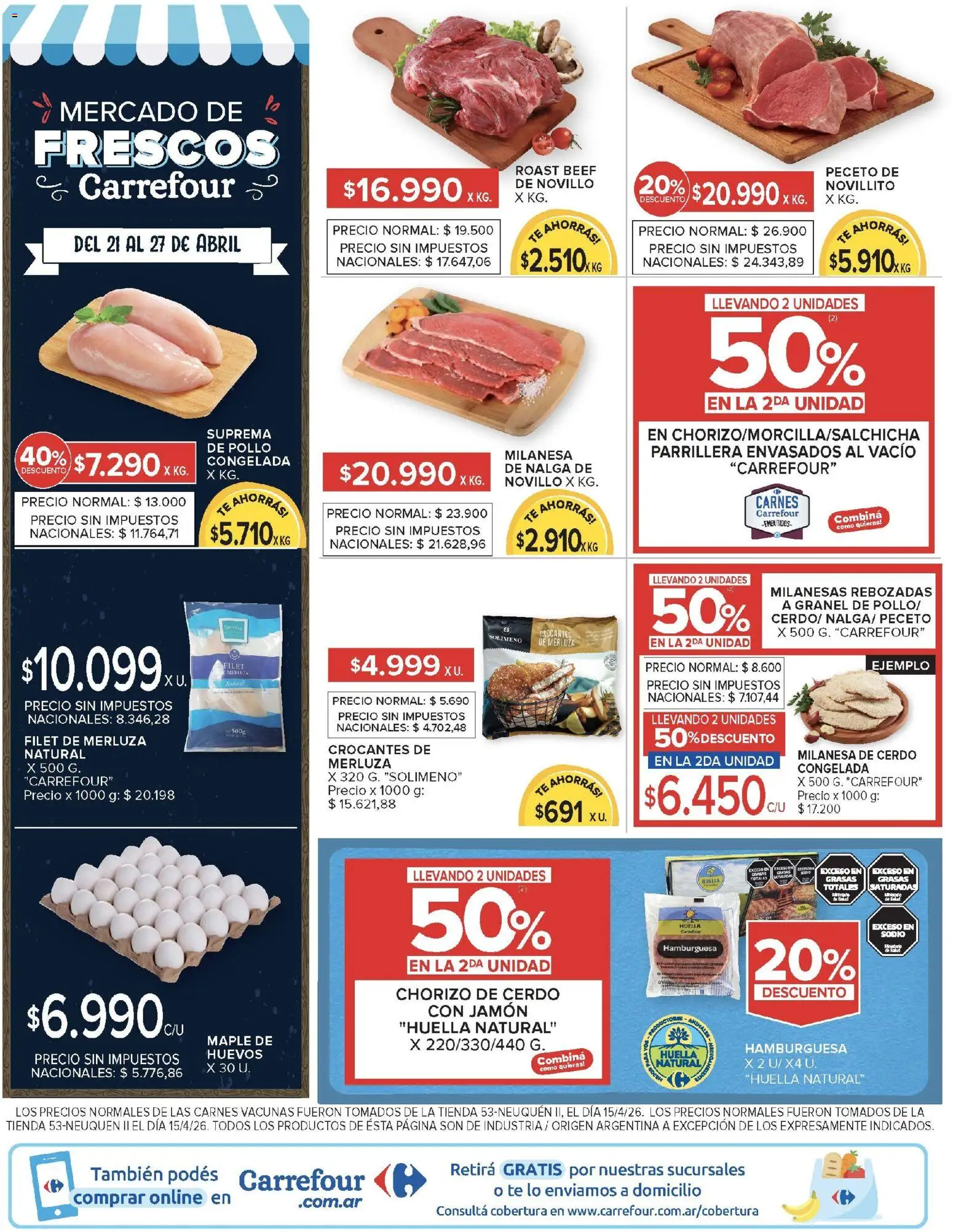 Carrefour -Carrefour Hiper │ válido desde el 21.04.2026 | Página: 3 | Productos: Pollo, Milanesa, Cerdo, Té