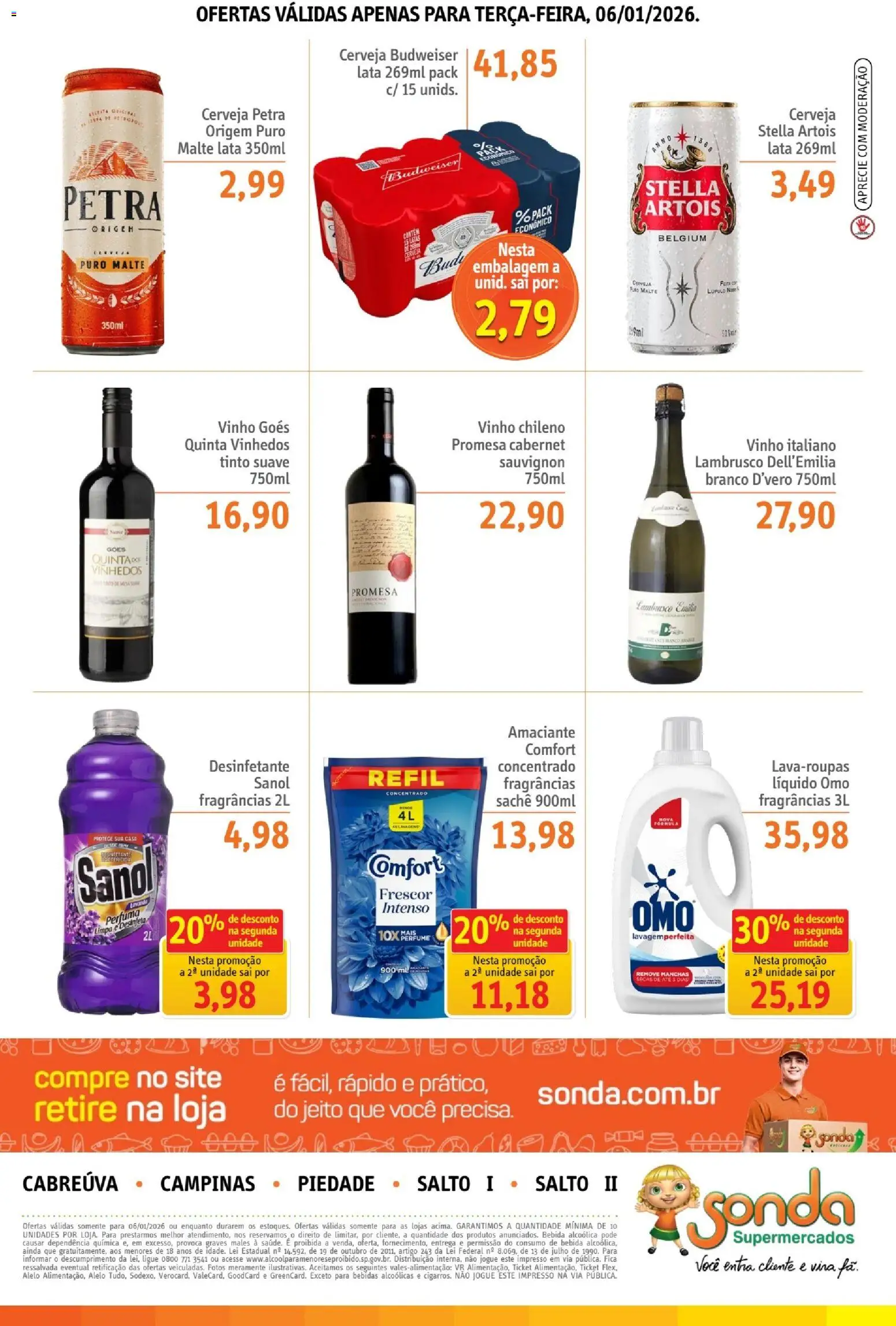Sonda Folheto - válido de 06.01.2026 | Página: 3 | Produtos: Perfume, Vinho, Cerveja, Desinfetante