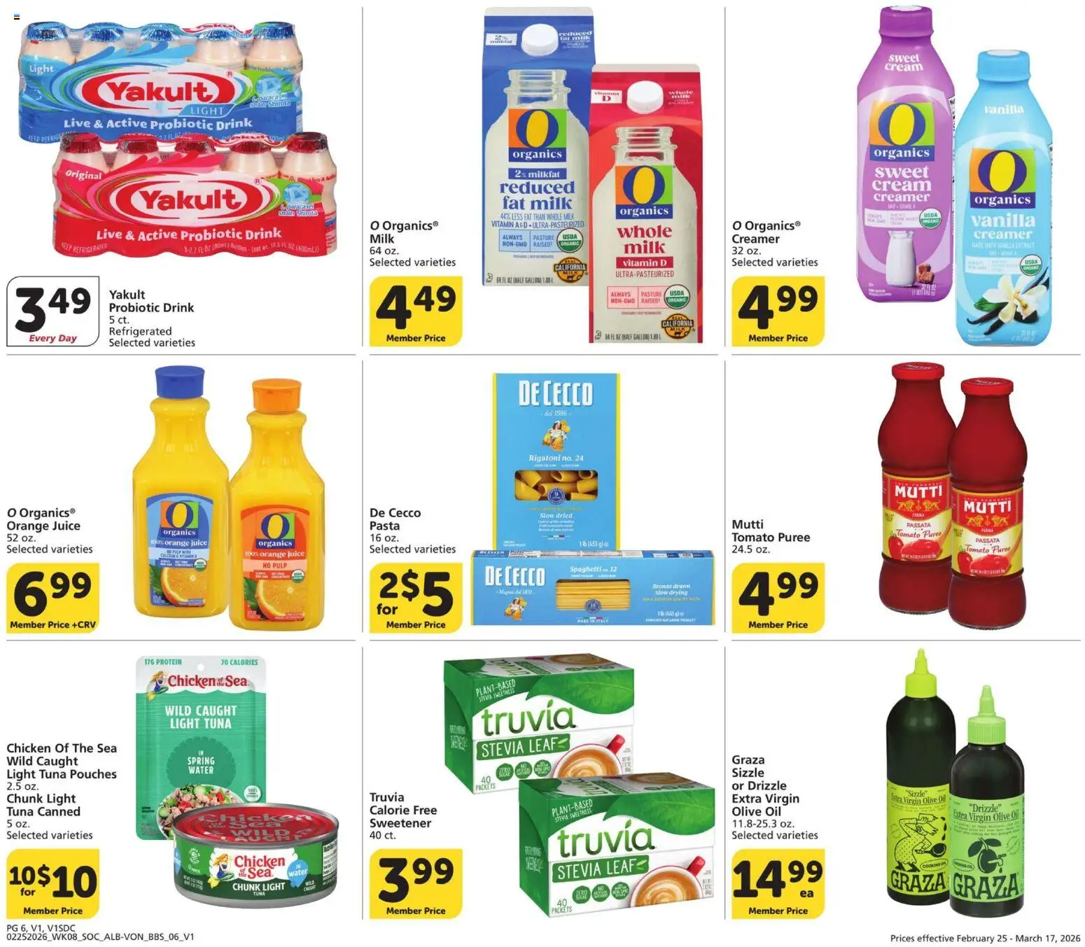 Vons Big Book of Savings - valid from 25.02.2026 | Page: 6 | Products: Vitamin, Juice, Pasta, Cream