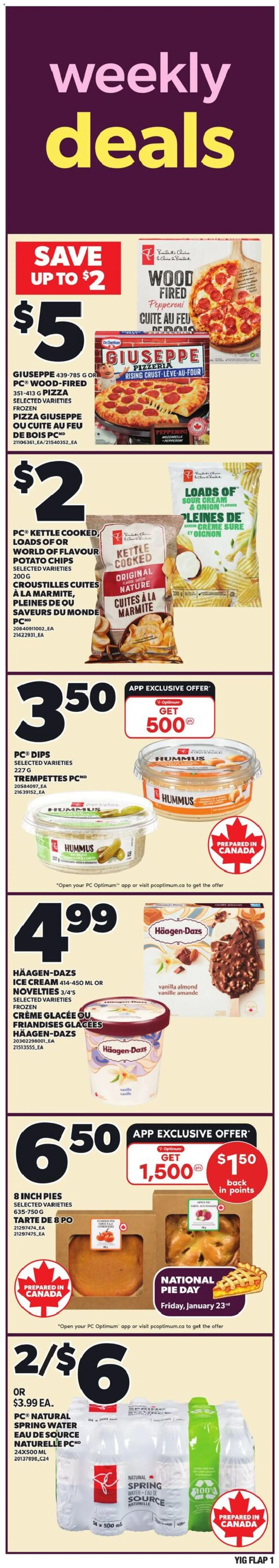 Independent Grocer flyer valid from 22.01.2026 | Page: 1 | Products: Sour cream, Chips, Cream, PC