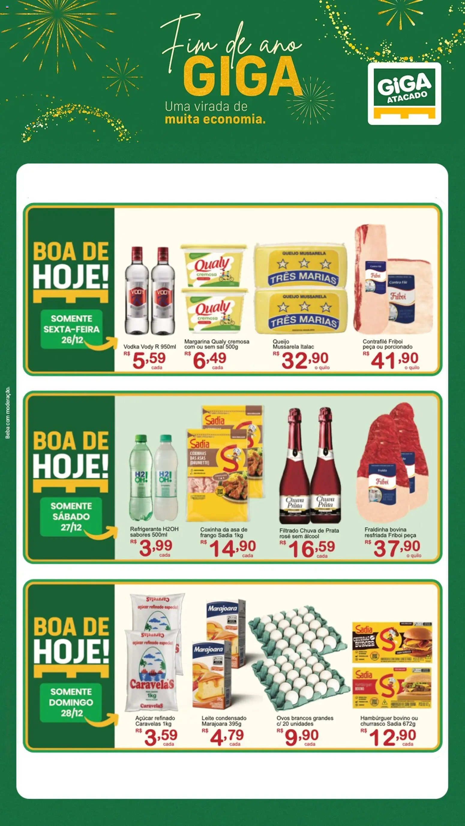 GIGA Atacado Folheto - válido de 26.12.2025 | Página: 1 | Produtos: Leite, Queijo, Hambúrguer, Leite condensado