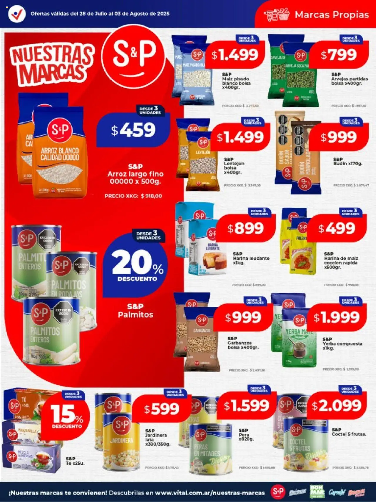 Vital ofertas - Posadas │ válido desde el 28.07.2025 | Página: 22 | Productos: Bolsa, Yerba, Budín, Garbanzos