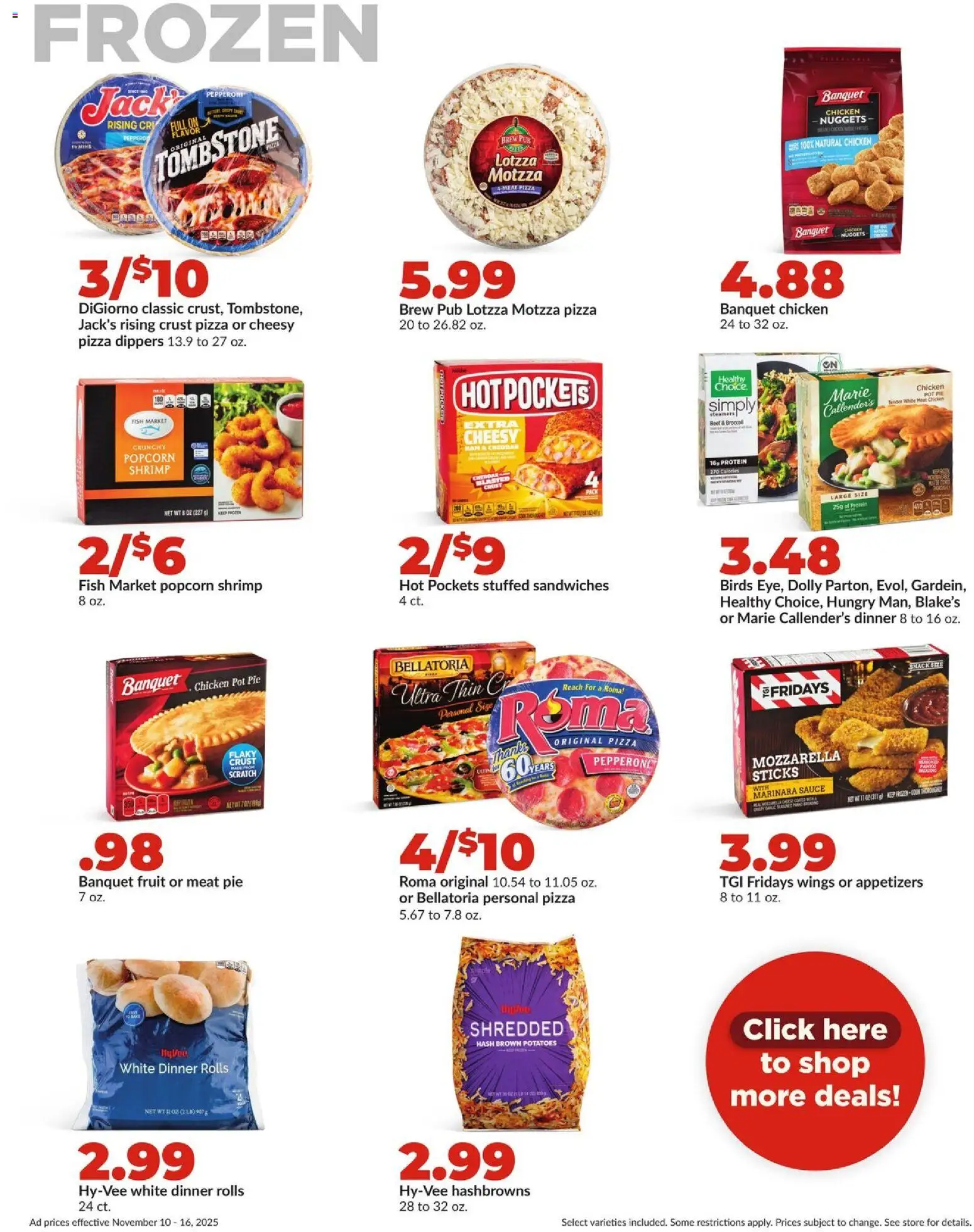 HyVee Weekly Ad - valid from 10.11.2025 | Page: 35 | Products: Pizza, Fish, Sauce, Beet