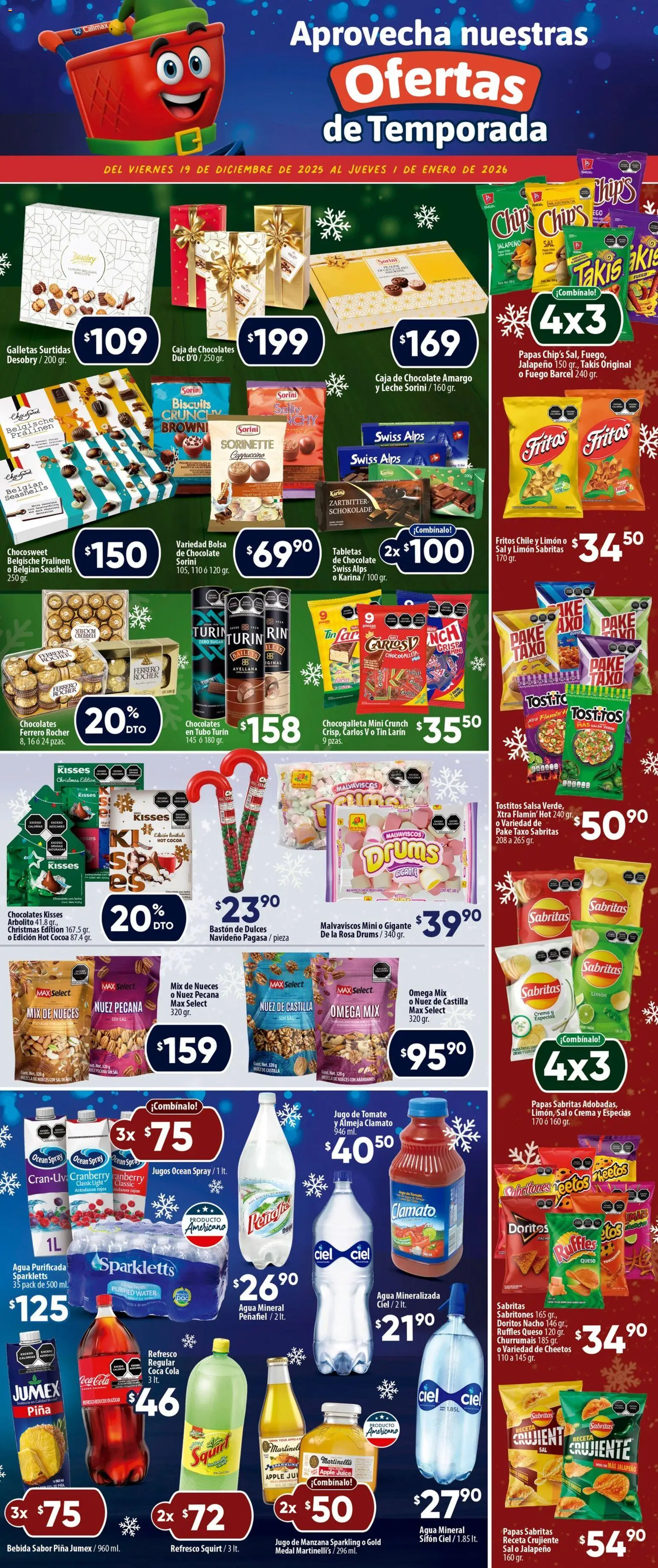 Nuevas ofertas de Calimax válidas en toda la República Mexicana desde el 19.12.2025. ¡Encuentra las mejores ofertas en Calimax folleto Tijuana! | Página: 3 | Productos: Queso, Chocolate, Dulces, Caja