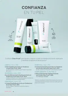 Vista previa de Loción Refrescante Profunda para Cutis con Tendencia al Acné Clear Proof, Limpia y exfolia el rostro mientras ayuda a minimizar la apariencia del exceso de grasa facial., nuevo folleto de la tienda, válido en México a partir del 01.03.2026 | Página: 48