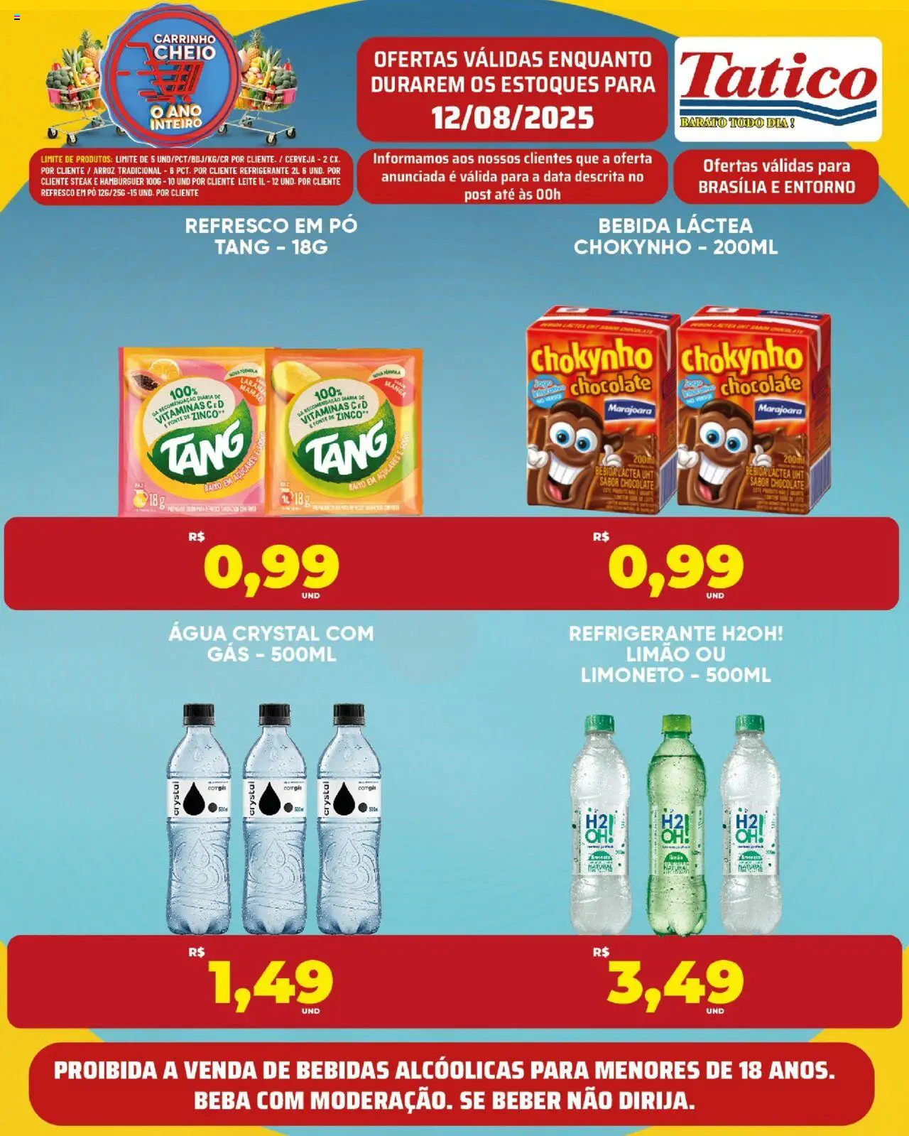 Tatico Folheto - válido de 12.08.2025 | Página: 12 | Produtos: Chocolate, Arroz, Bebida, Refrigerante