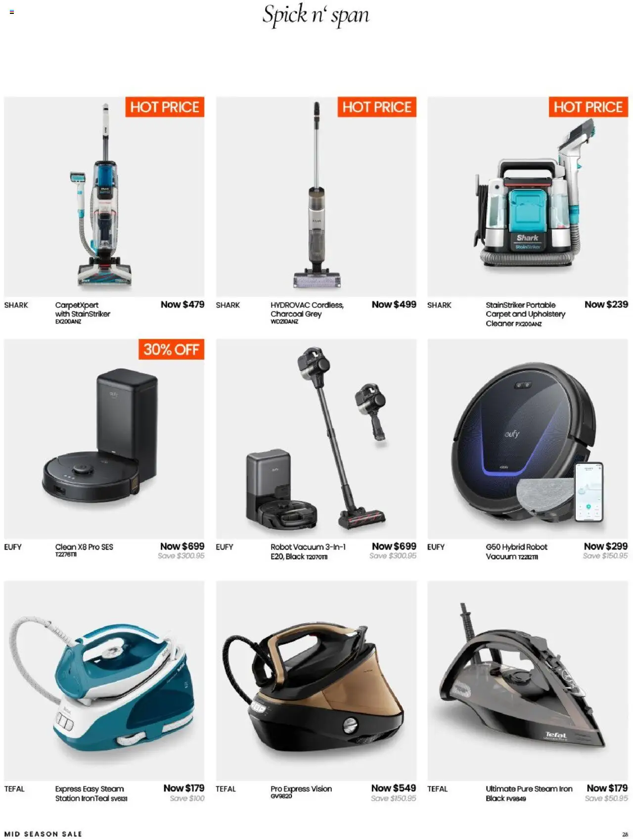 Myer catalogue - valid from 10.09.2025 | Page: 28 | Products: Carpet, Cleaner, Iron, Robot