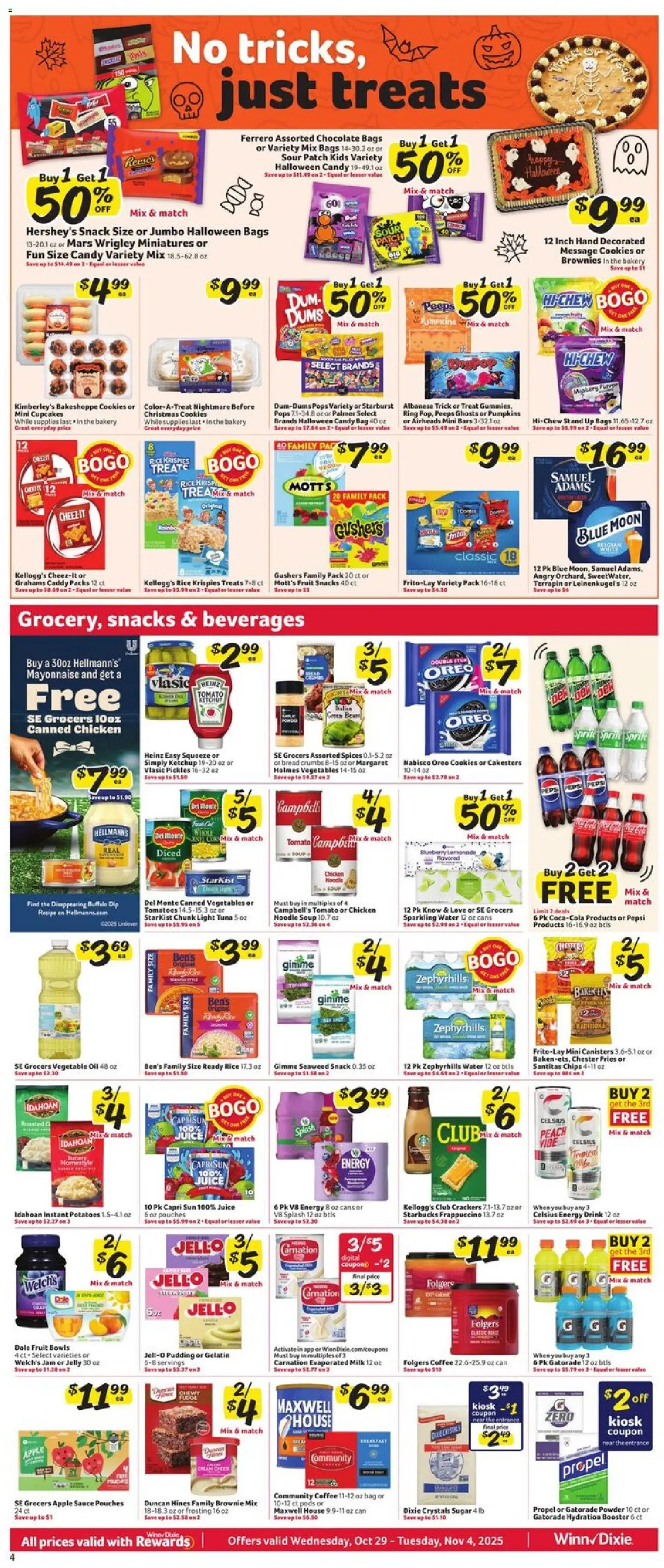 Winn Dixie Weekly Circular - GA - valid from 29.10.2025 | Page: 5 | Products: Bakery, Juice, Chips, Vegetables