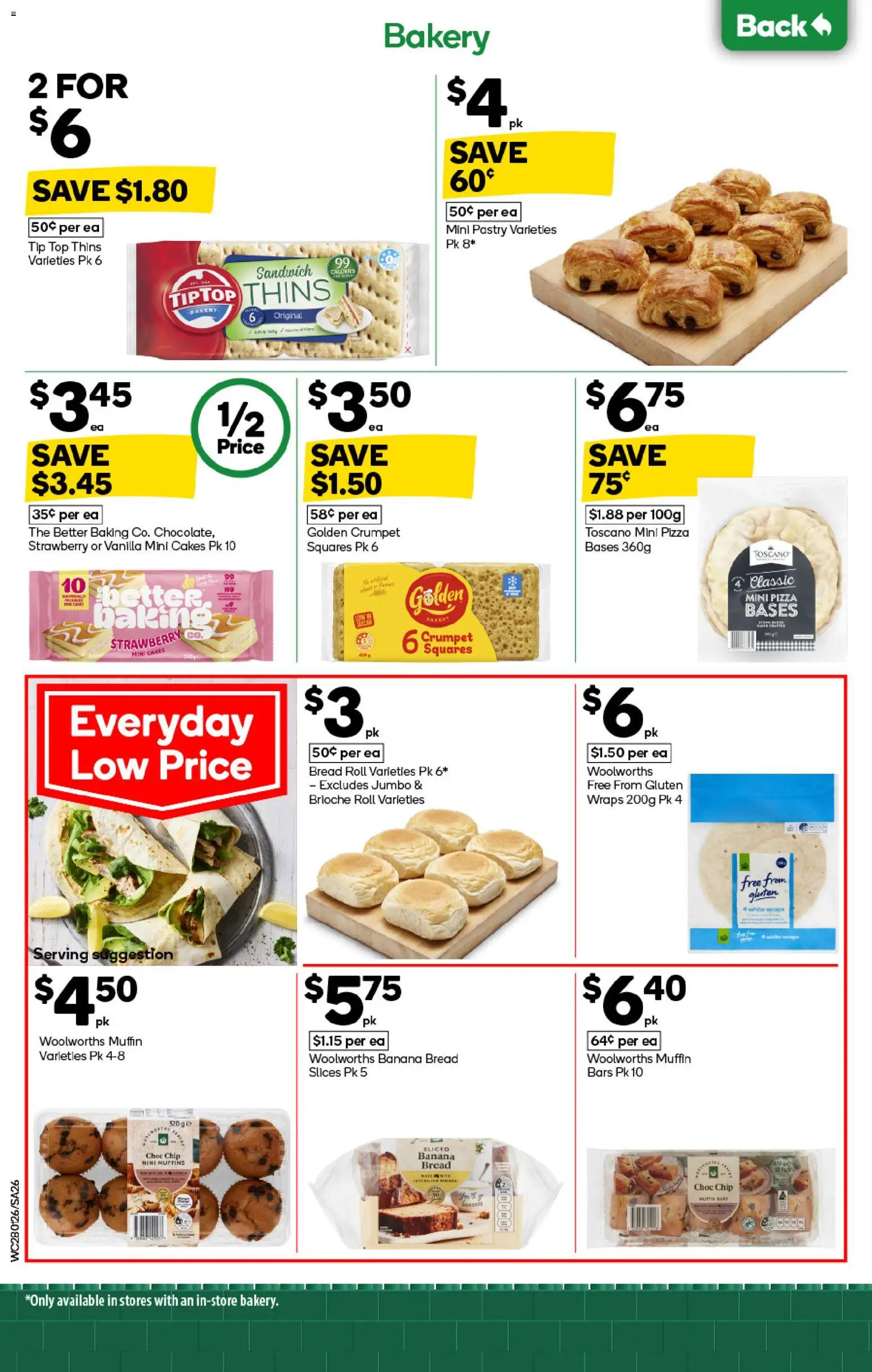 Woolworths catalogue - valid from 28.01.2026 | Page: 26 | Products: Bread, Pizza, Pastry, Bakery