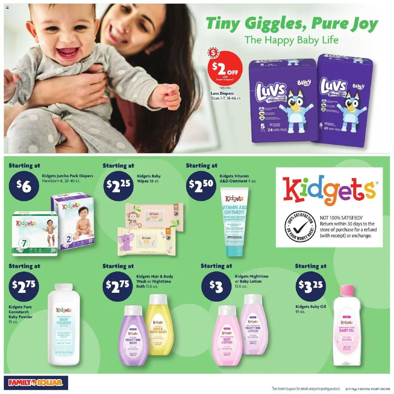 Family Dollar Weekly Ad - valid from 17.08.2025 | Page: 9 | Products: Vitamin, Powder, Oil, Body Wash