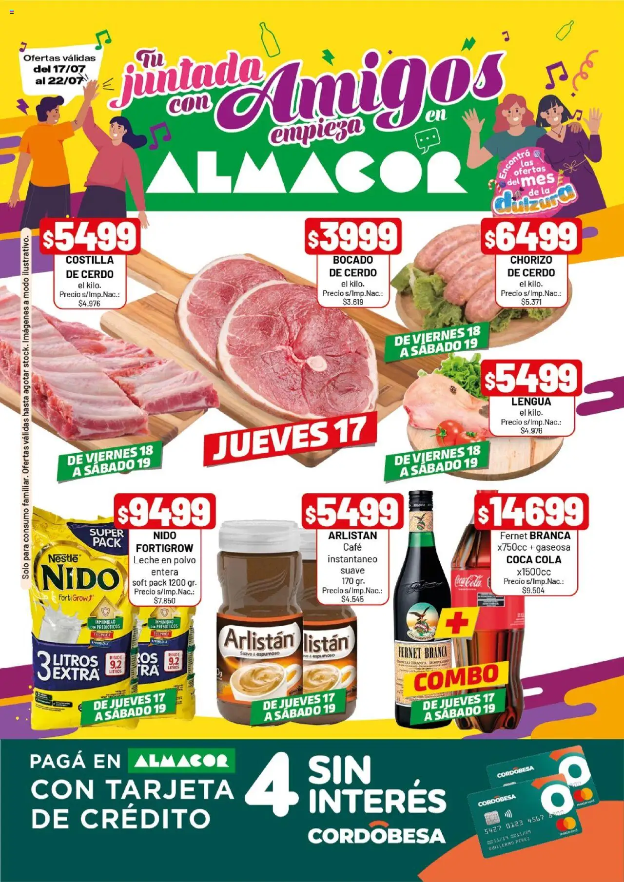 Almacor catálogo │ válido desde el 17.07.2025 | Página: 1 | Productos: Fernet, Café, Chorizo, Cerdo
