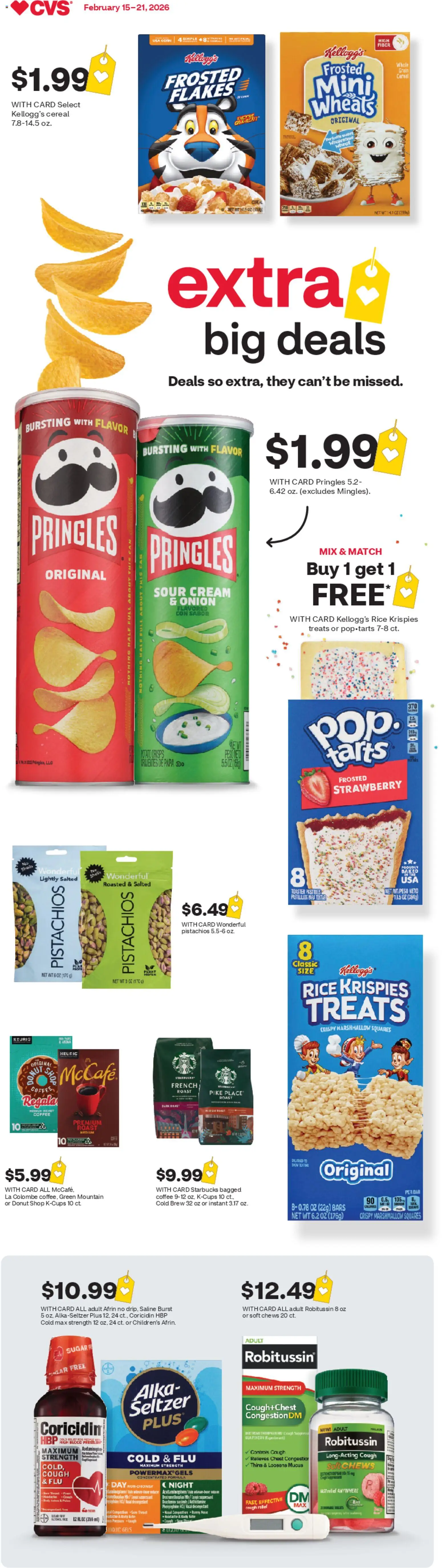 CVS Pharmacy Weekly Ad - MA - valid from 15.02.2026 | Page: 1 | Products: Rice, Sour cream, Sugar, Onion